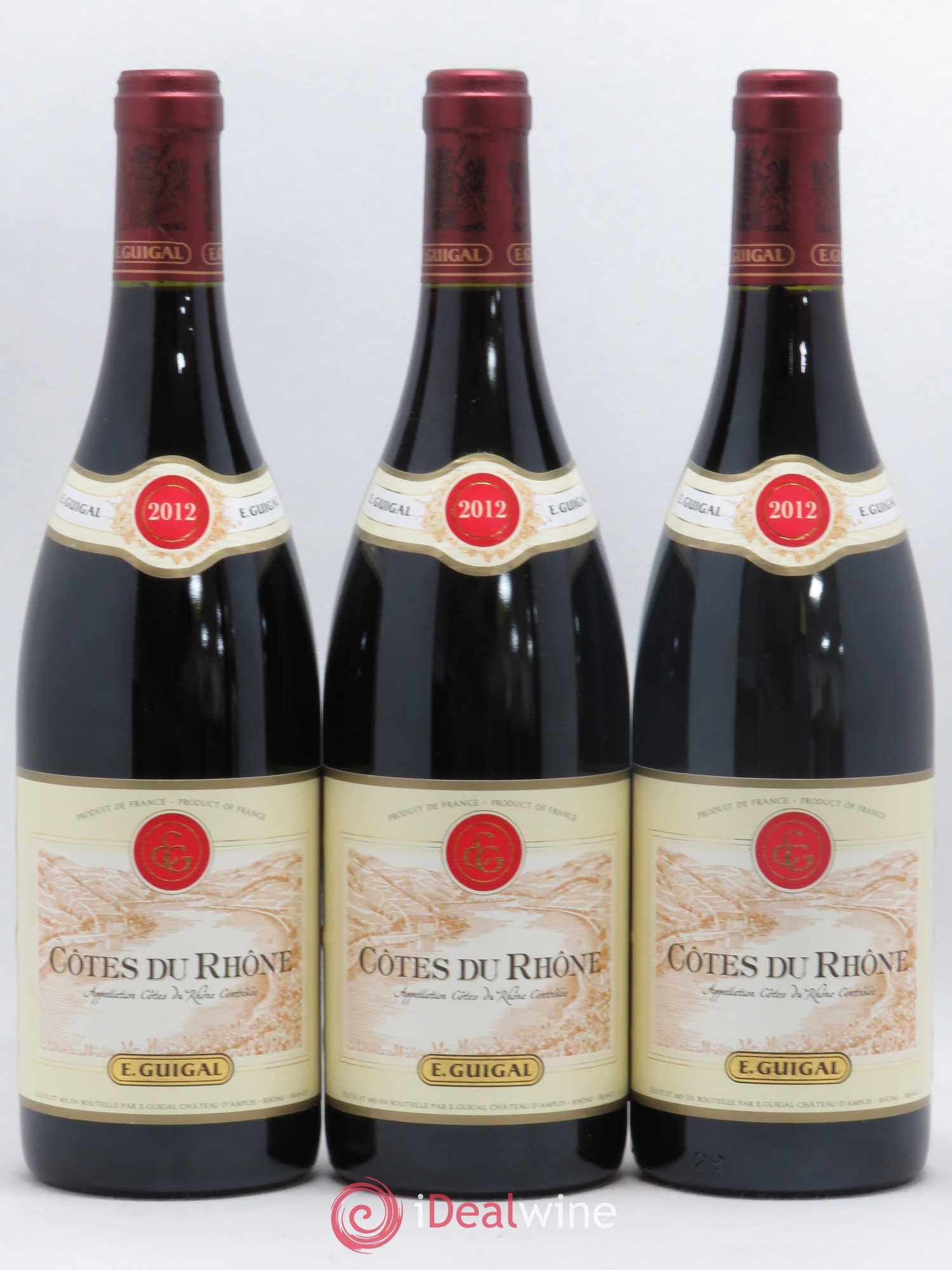 Côtes-du-Rhône Guigal (sans prix de réserve) 2012 - Lot de 3 bouteilles - 0