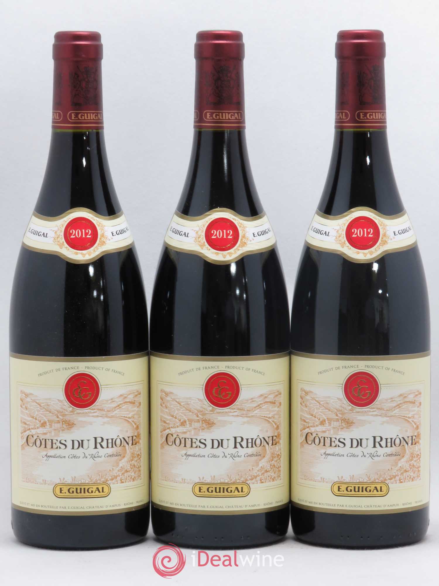 Côtes-du-Rhône Guigal (sans prix de réserve) 2012 - Lot de 3 bouteilles - 0
