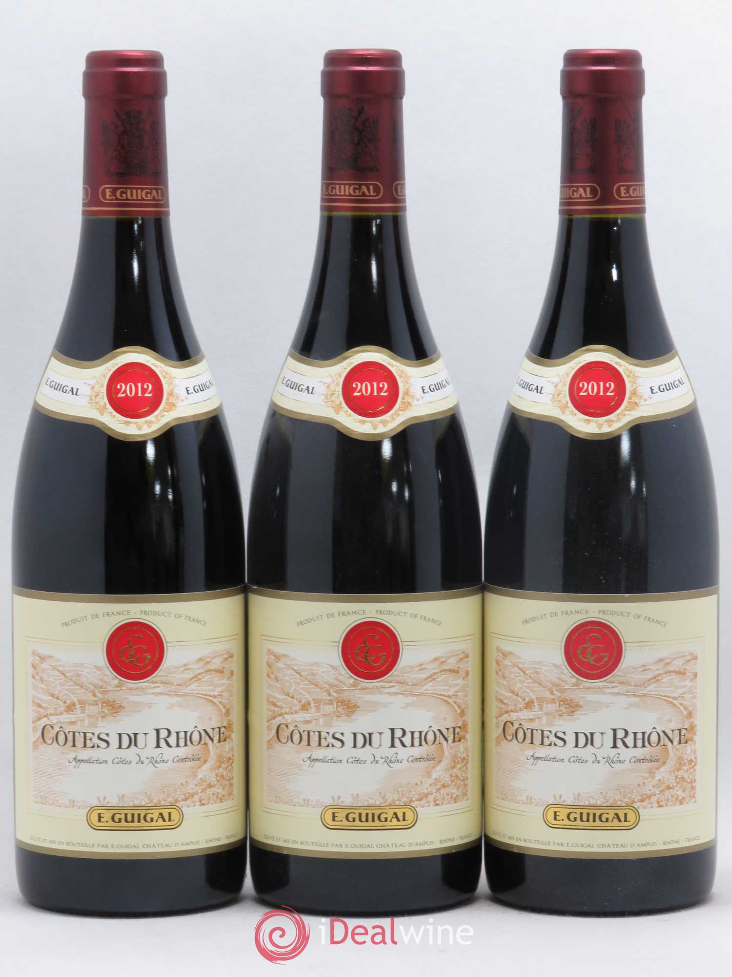 Côtes-du-Rhône Guigal (sans prix de réserve) 2012 - Lot de 3 bouteilles - 0