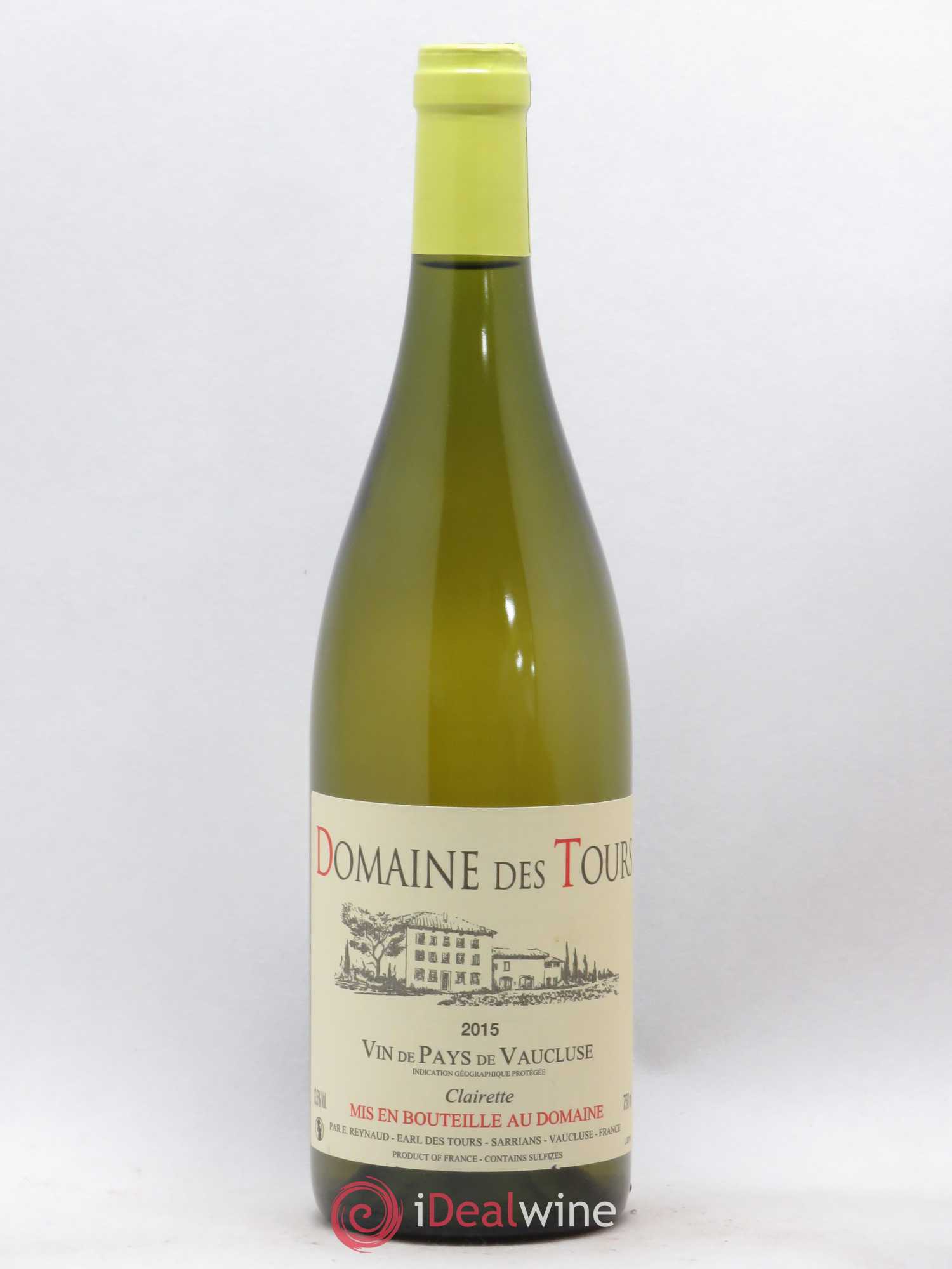 Vaucluse (Vin de Pays de Vaucluse) Domaine des Tours Emmanuel Reynaud Clairette 2015 - Lot de 1 bouteille - 0