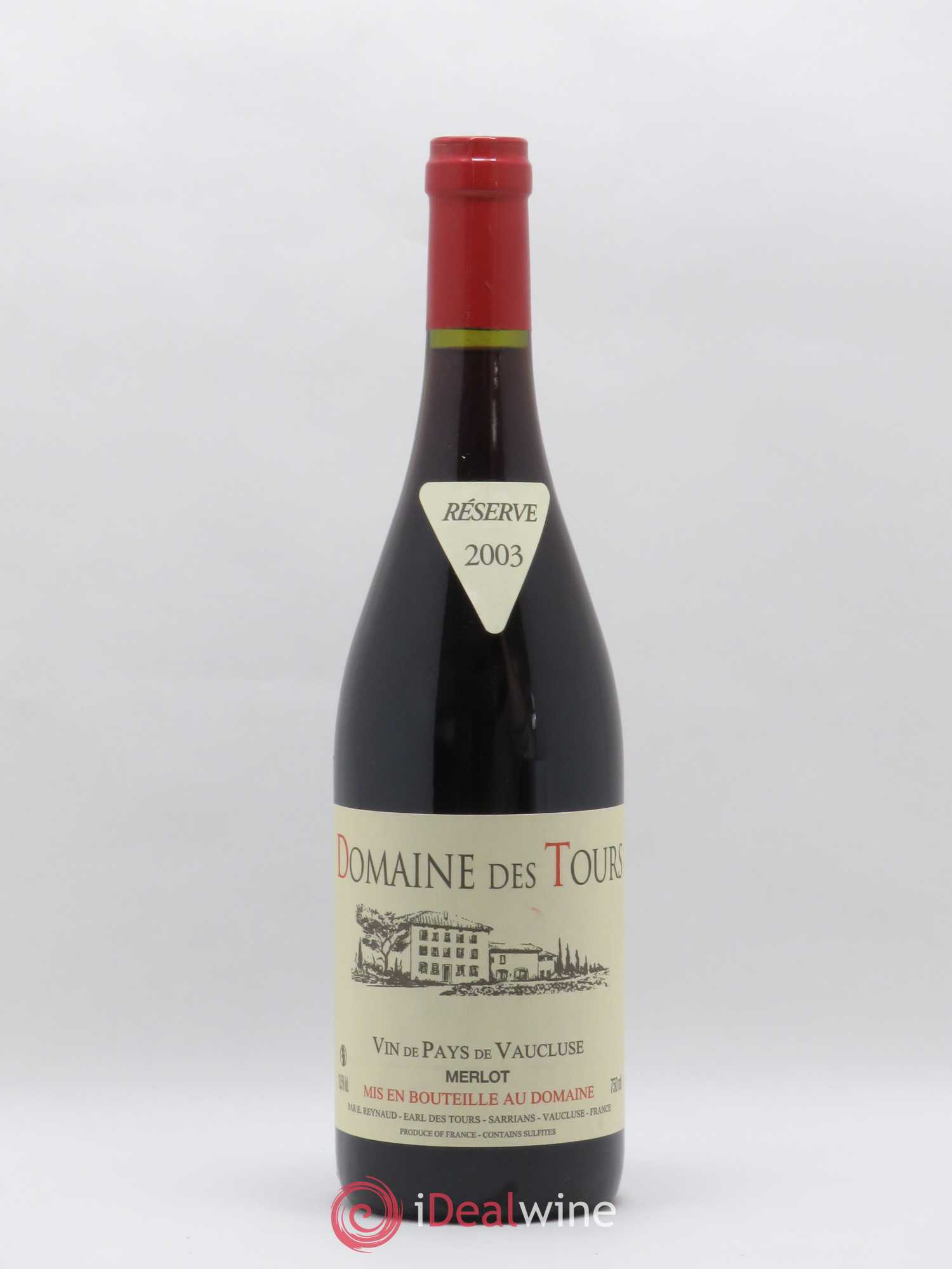 Vaucluse Domaine des Tours Merlot Emmanuel Reynaud 2003 - Lot de 1 bouteille - 0