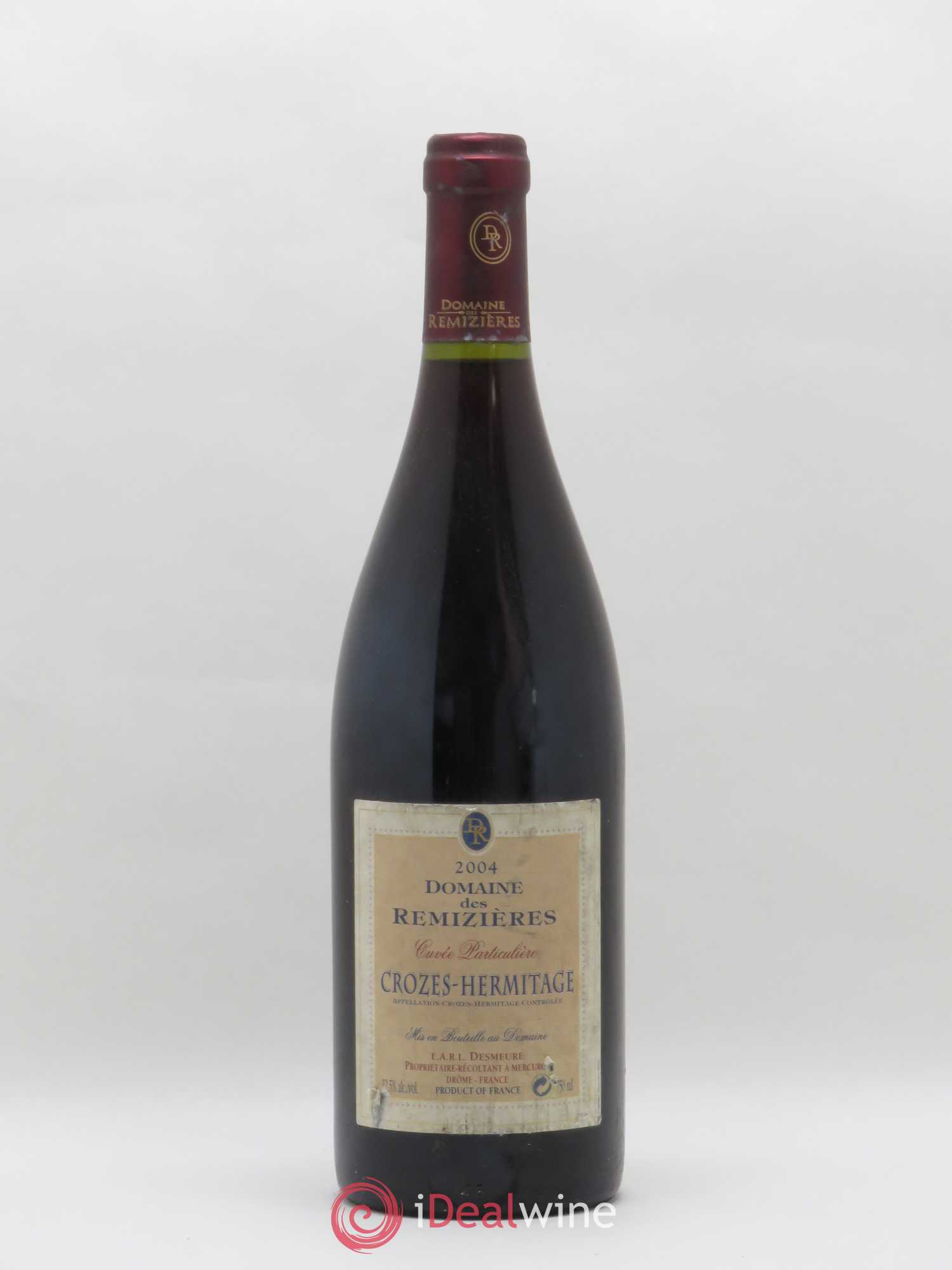 Crozes-Hermitage Cuvée particulière Rémizières (Domaine des) 2004 - Lot de 1 bouteille - 0