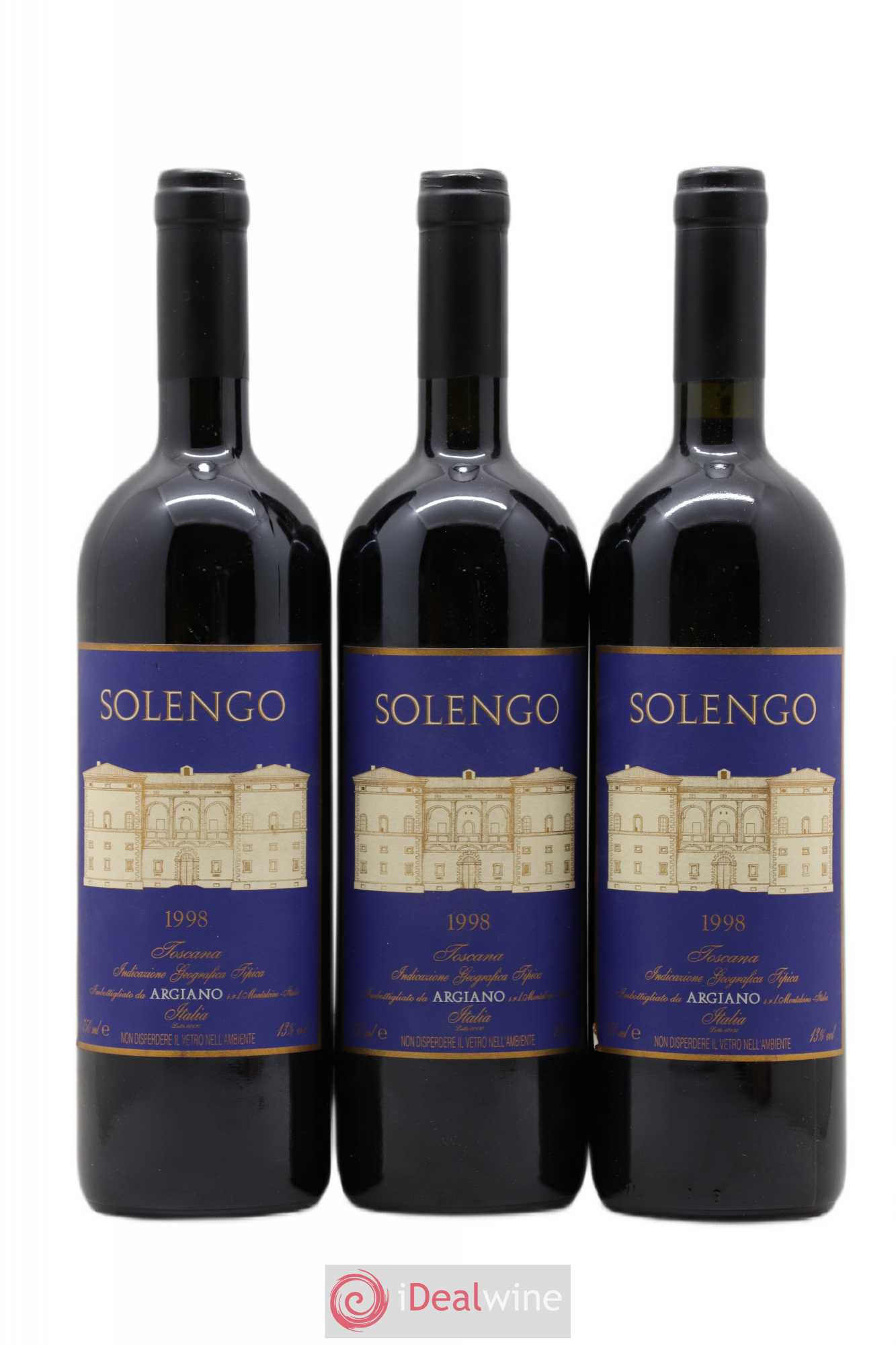 Toscana IGT Solengo Argiano 1998 - Lot de 3 bouteilles - 0