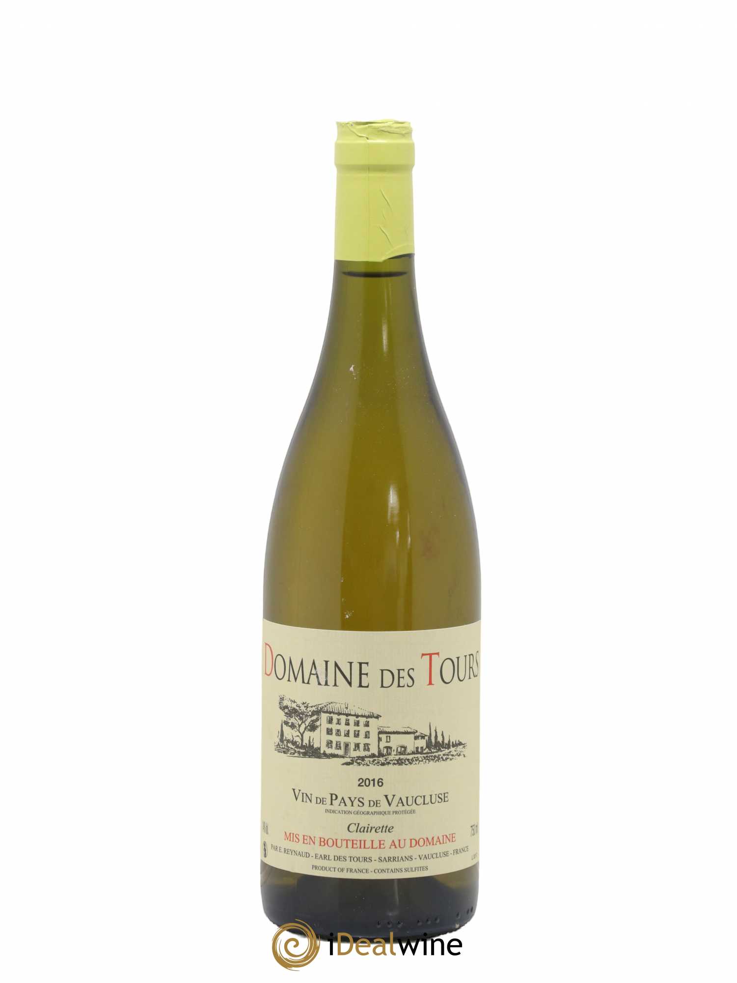 Vaucluse (Vin de Pays de Vaucluse) Domaine des Tours Emmanuel Reynaud Clairette 2016 - Lot de 1 bouteille - 0