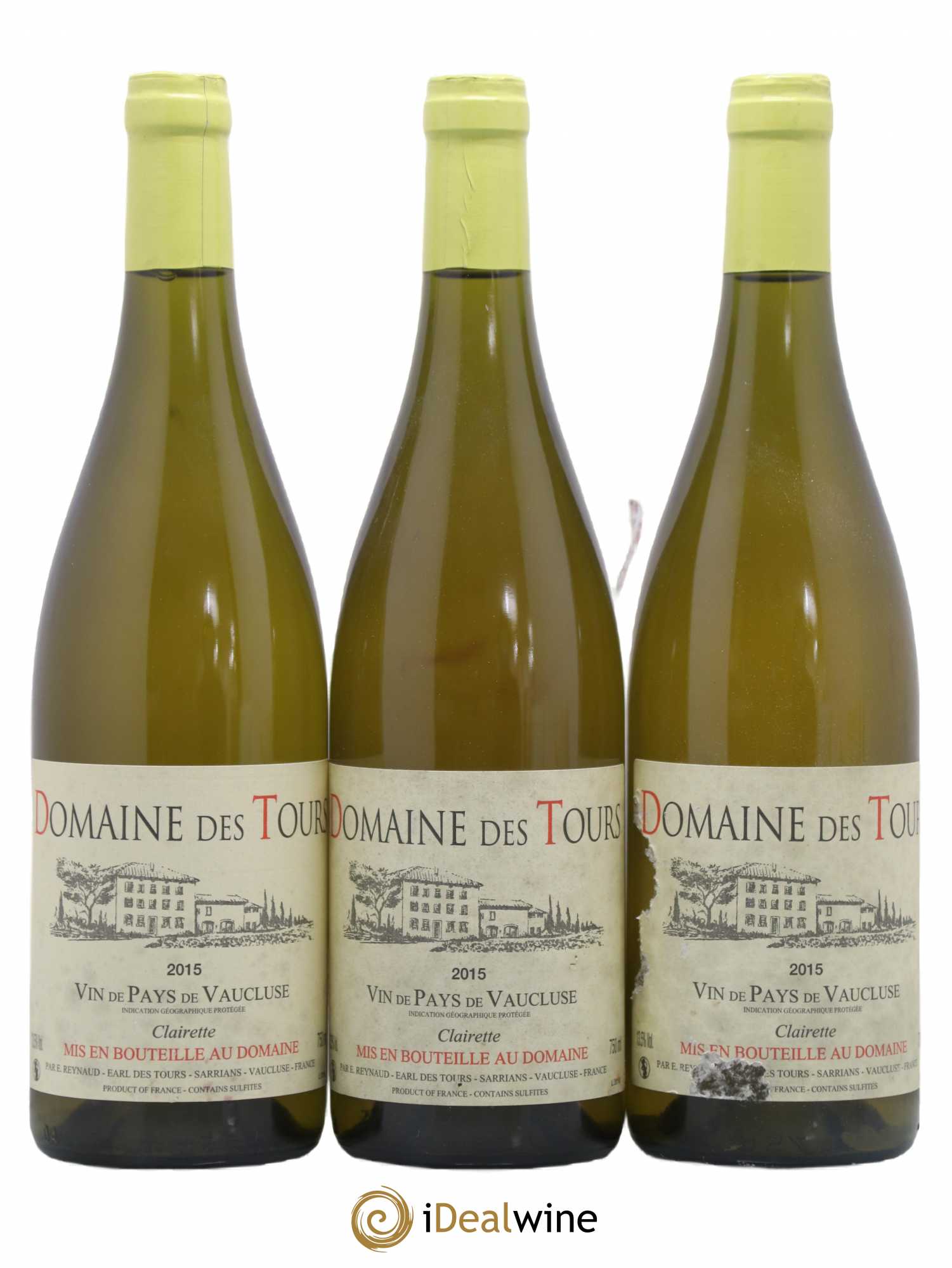 Vaucluse (Vin de Pays de Vaucluse) Domaine des Tours Emmanuel Reynaud clairette 2015 - Lot de 3 bouteilles - 0