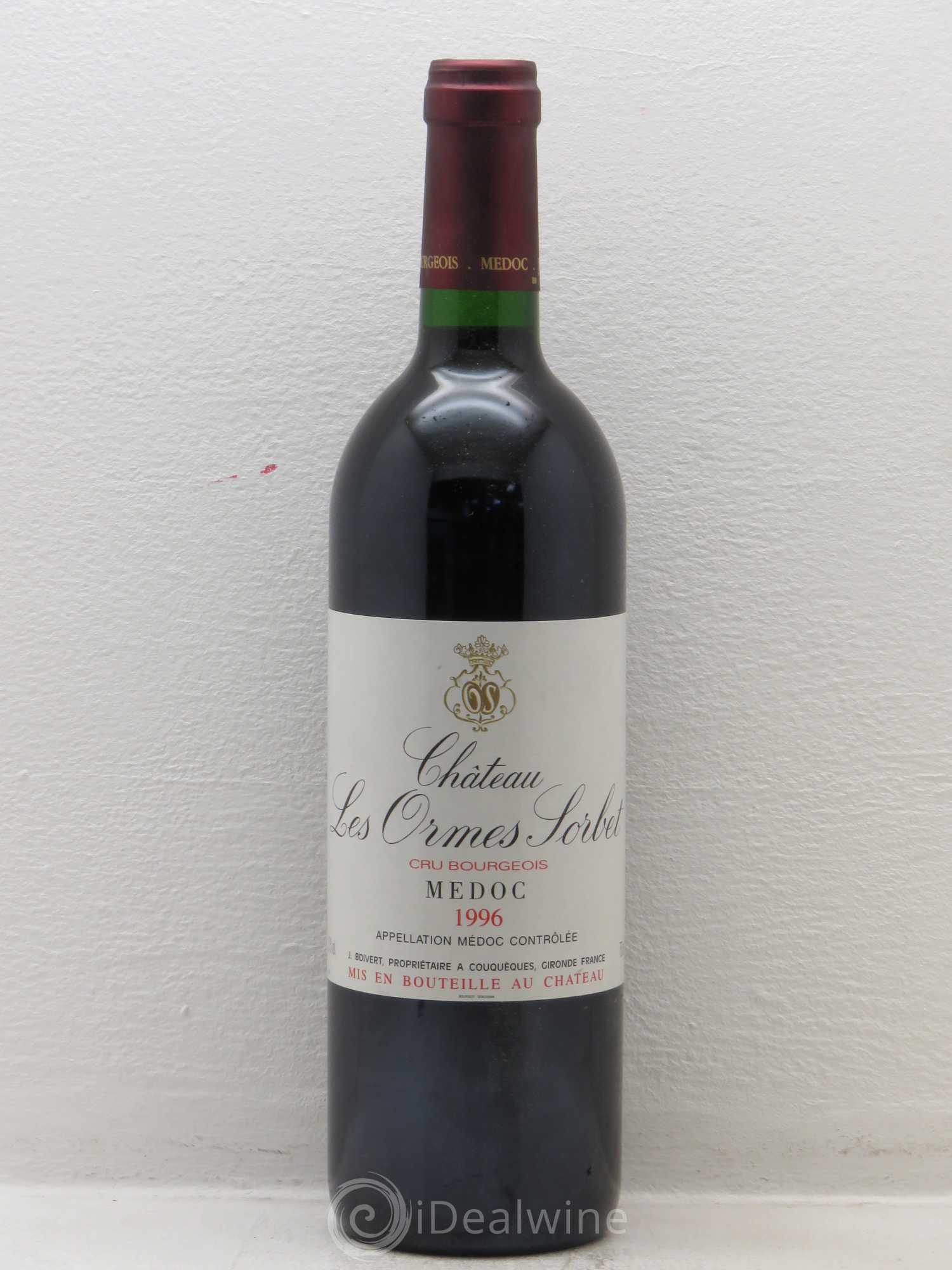 Château les Ormes Sorbet Cru Bourgeois (sans prix de réserve) 1996 - Lot de 1 bouteille - 0