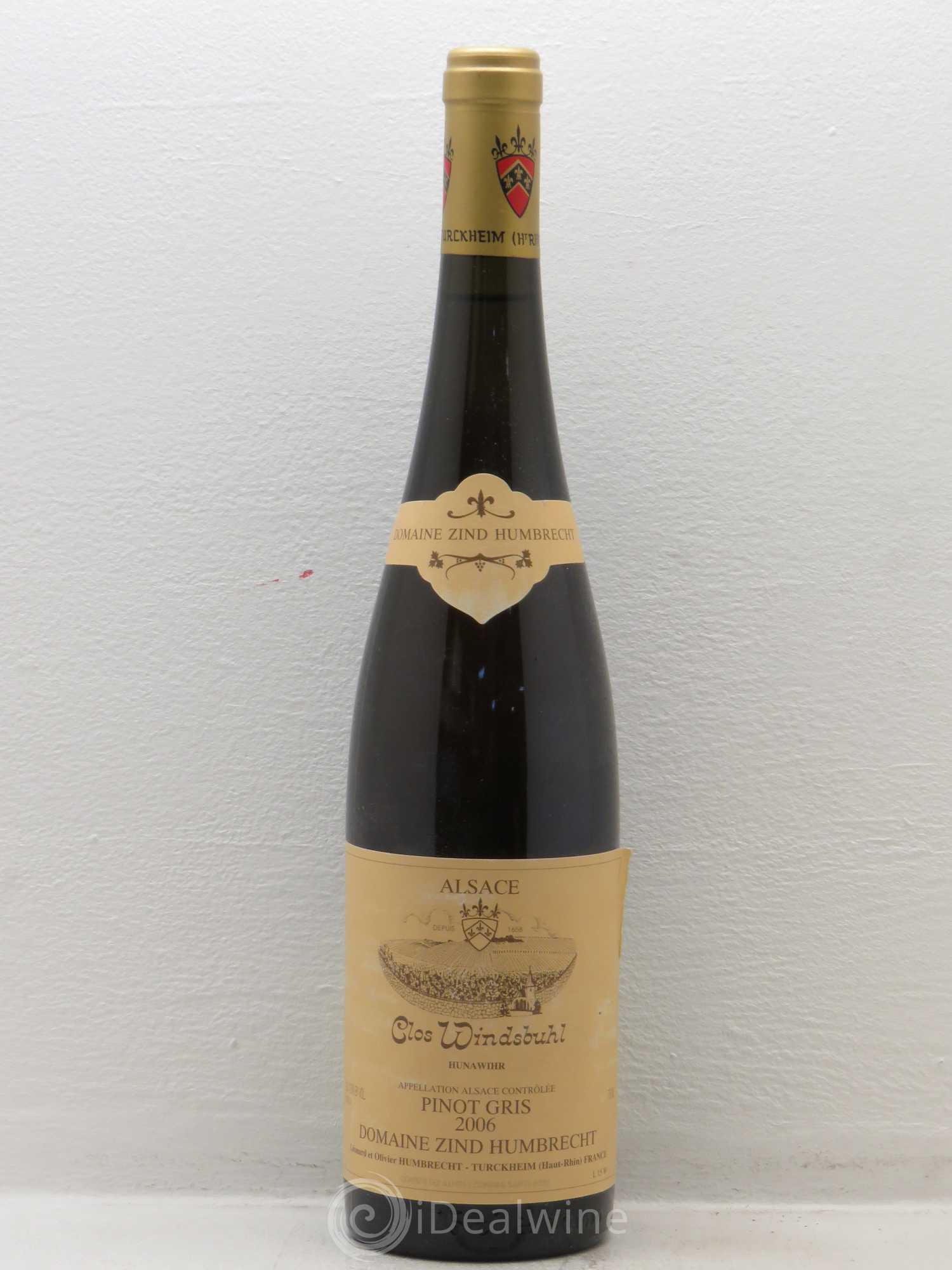 Alsace Pinot Gris (anciennement Tokay) Zind-Humbrecht (Domaine) Clos Windsbuhl (sans prix de réserve) 2006 - Posten von 1 Flasche - 0