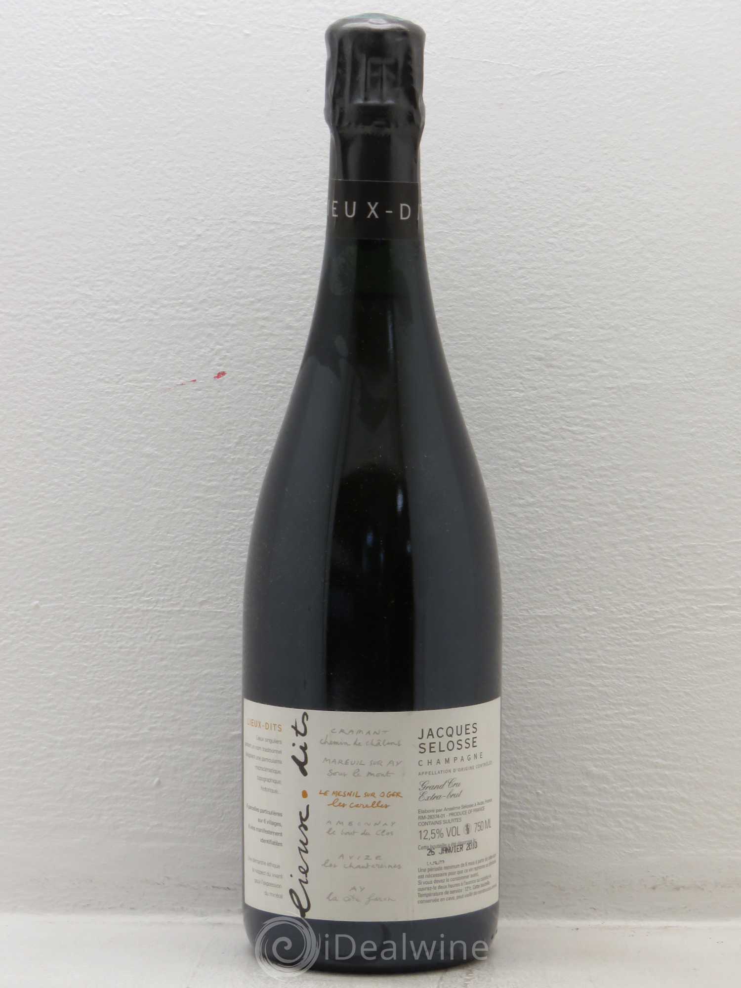 Les Carelles Blanc de Blancs Jacques Selosse Dégorgement en janvier 2010 (sans prix de réserve) - Posten von 1 Flasche - 0