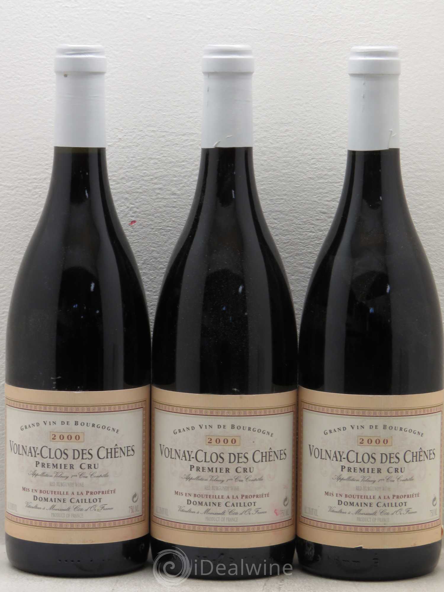Volnay 1er Cru Clos des chênes Caillot (sans prix de réserve) 2000 - Posten von 6 Flaschen - 1
