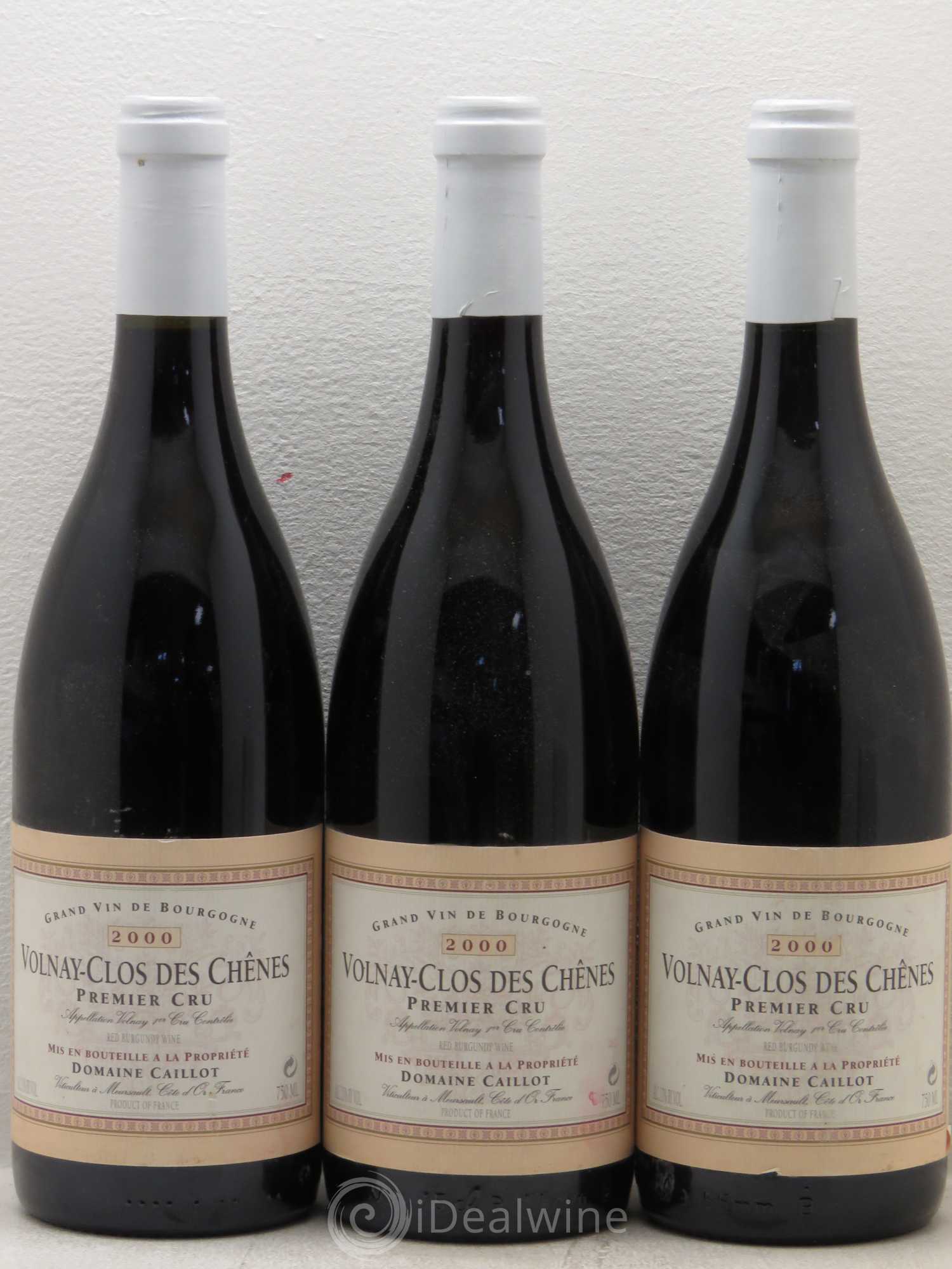 Volnay 1er Cru Clos des chênes Caillot (sans prix de réserve) 2000 - Posten von 6 Flaschen - 2