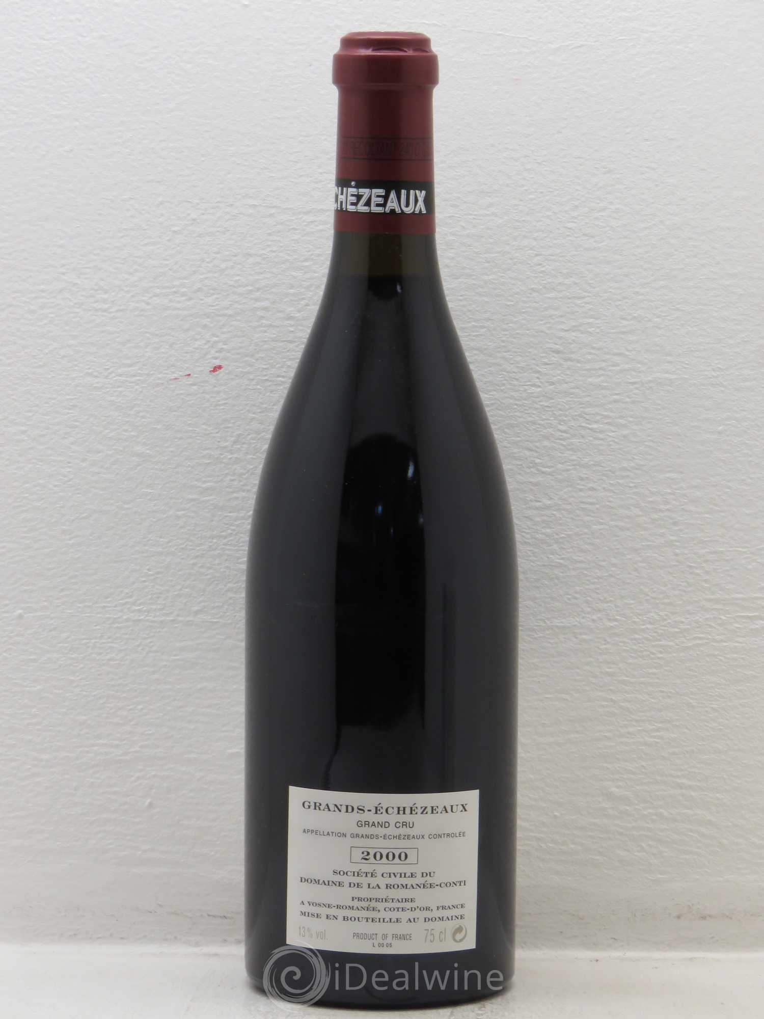 Grands-Echezeaux Grand Cru Domaine de la Romanée-Conti (sans prix de réserve) 2000 - Lot de 1 bouteille - 1