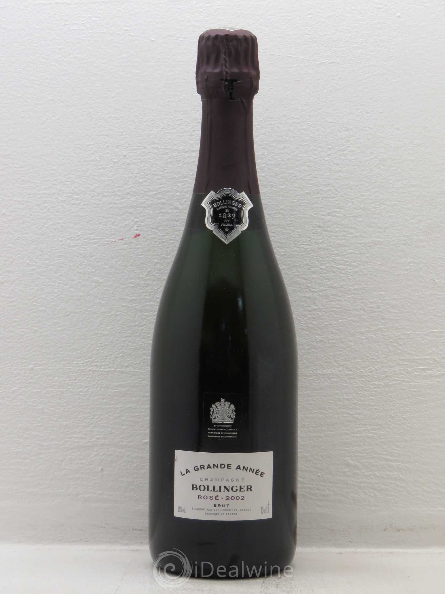 Grande Année Brut Bollinger (sans prix de réserve) 2002 - Lot de 1 bouteille - 0