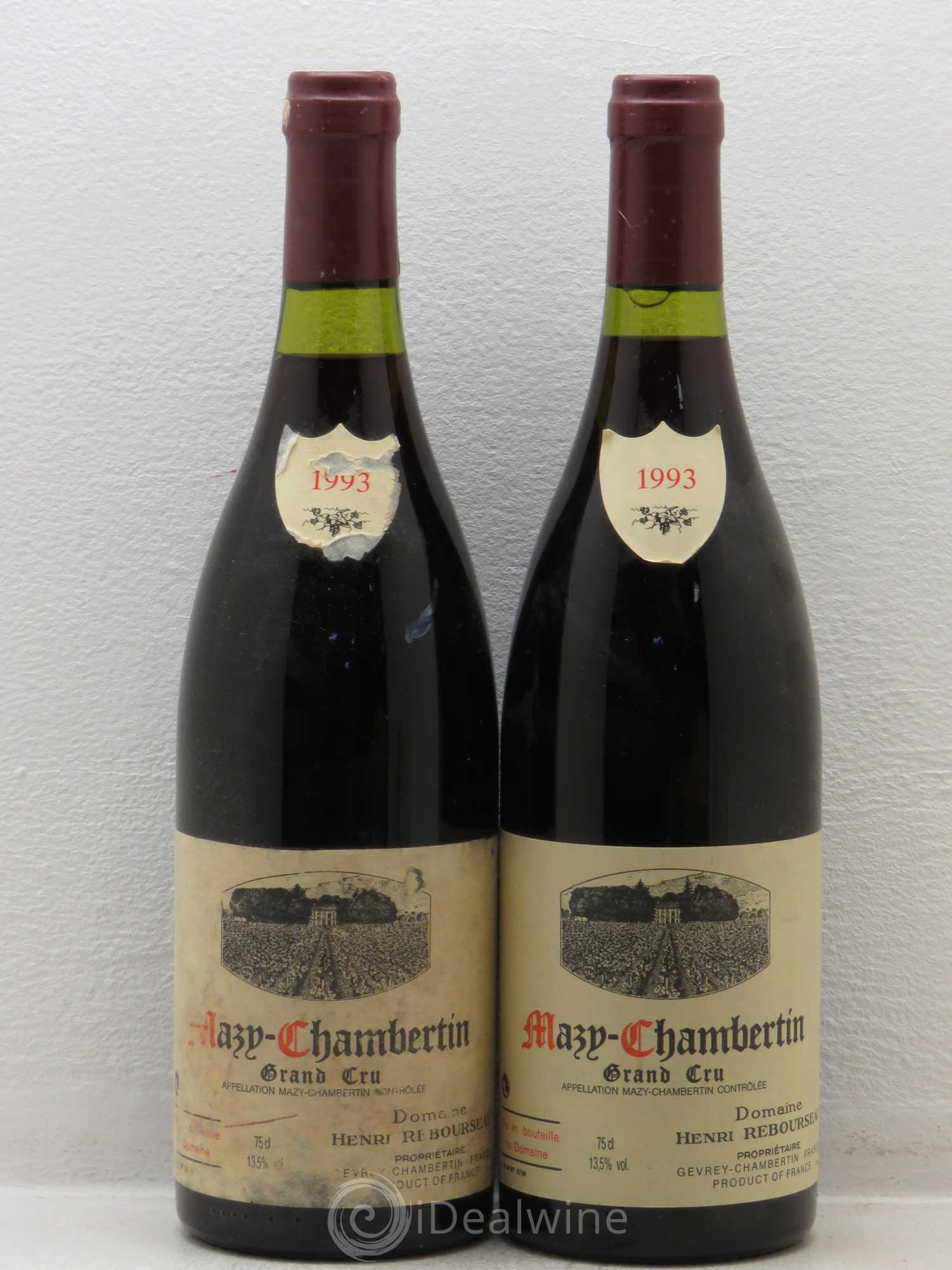 Mazis-Chambertin Grand Cru Henri Rebourseau (sans prix de réserve) 1993 - Lot de 2 bouteilles - 0