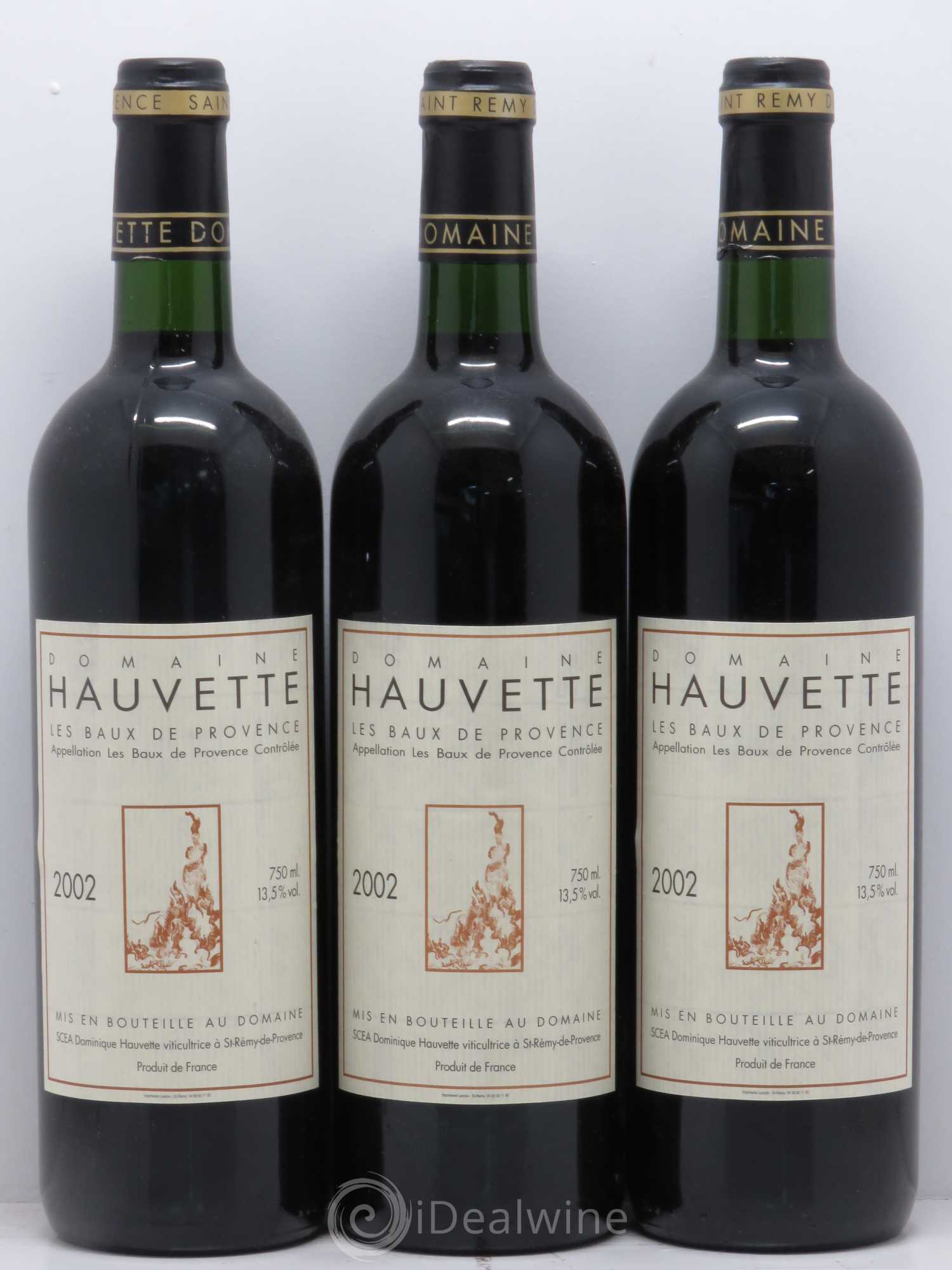 Baux de Provence Hauvette (Domaine) (sans prix de réserve) 2002 - Lot de 3 bouteilles - 0