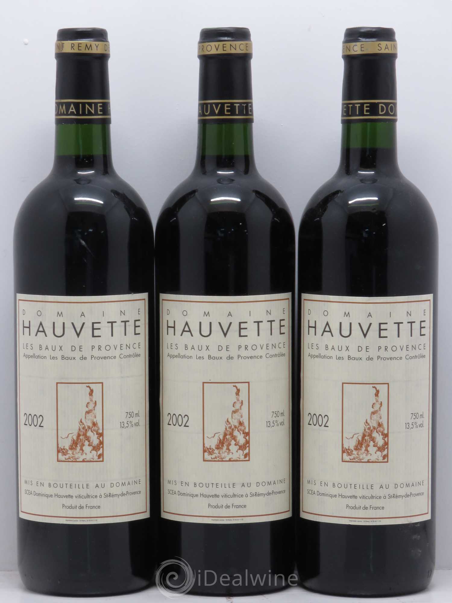 Baux de Provence Hauvette (Domaine) (sans prix de réserve) 2002 - Lot de 3 bouteilles - 0