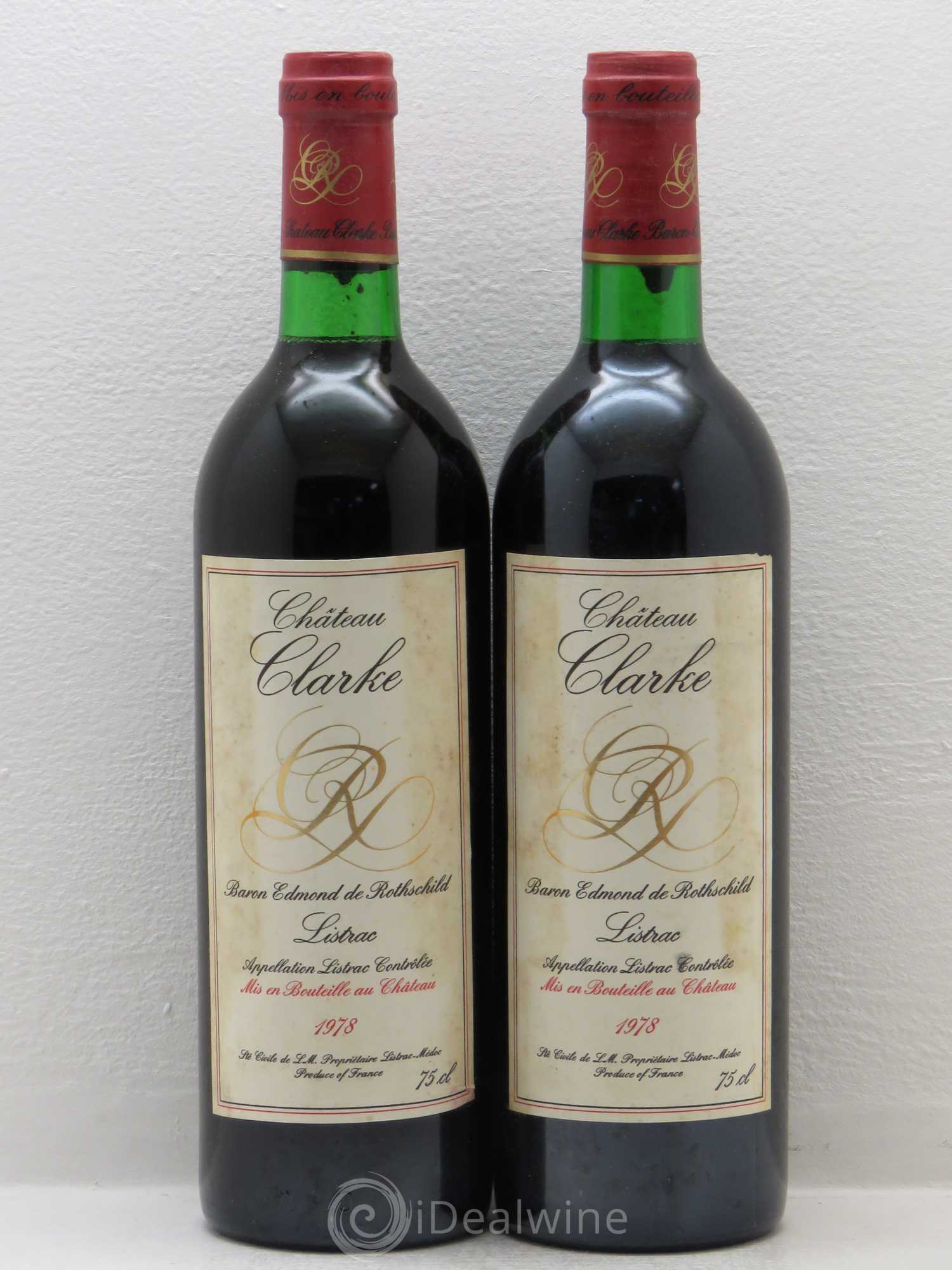 Château Clarke 1978 - Lot de 2 bouteilles - 0