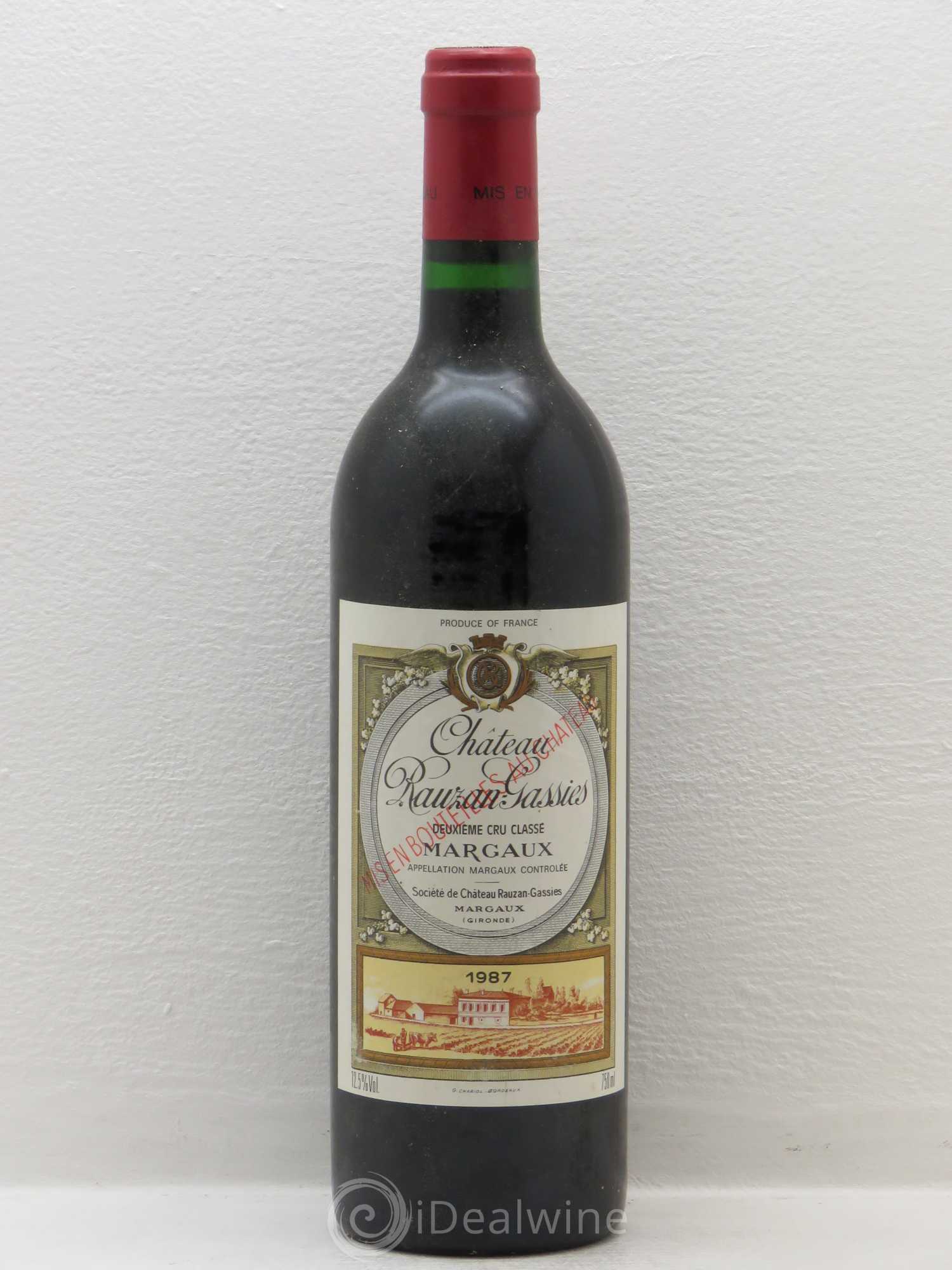 Château Rauzan-Gassies 2ème Grand Cru Classé (sans prix de réserve) 1987 - Lot de 1 bouteille - 0