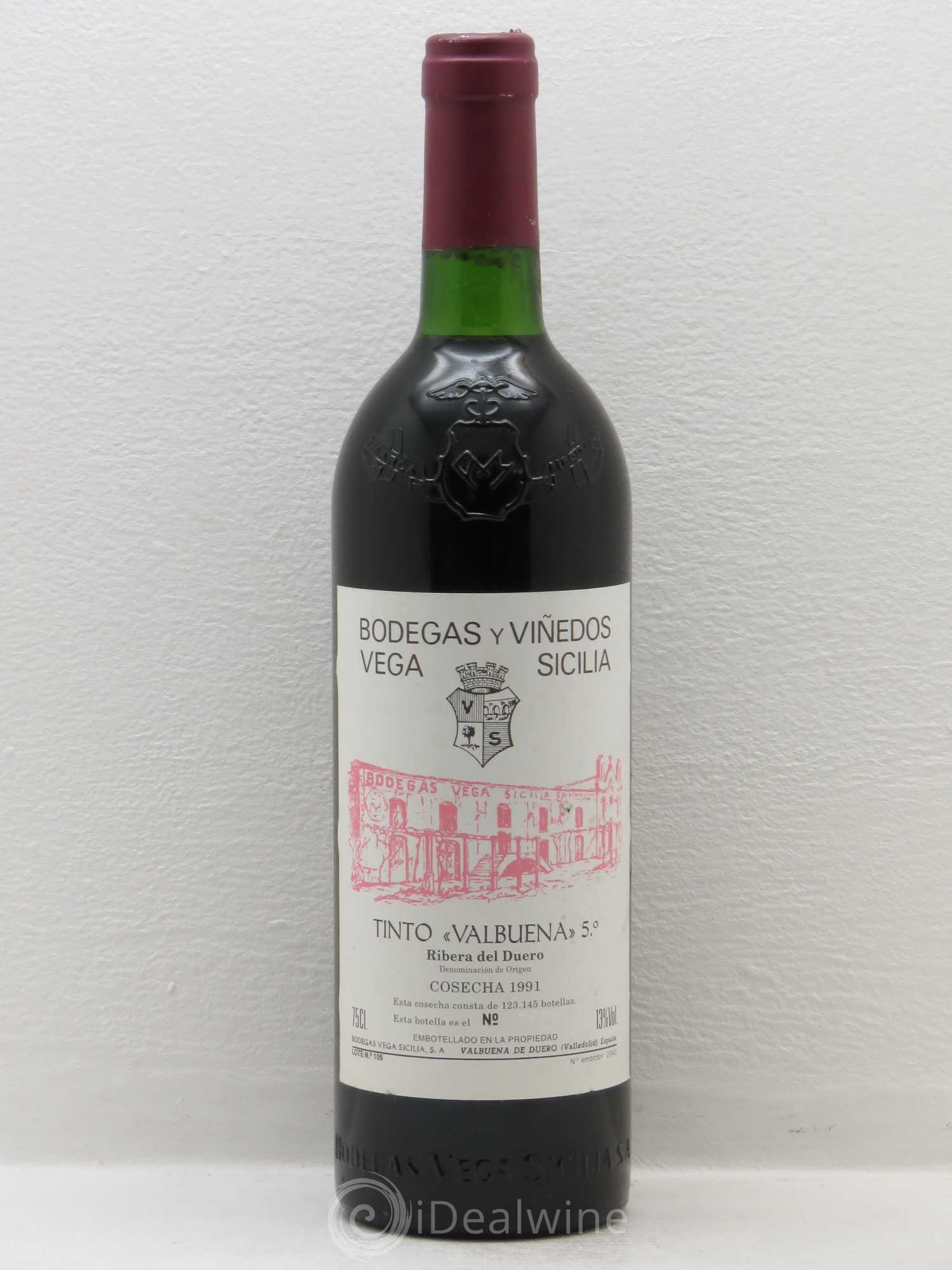 Ribera Del Duero DO Vega Sicilia Valbuena 5 ano Famille Alvarez 1991 - Lot de 1 bouteille - 0