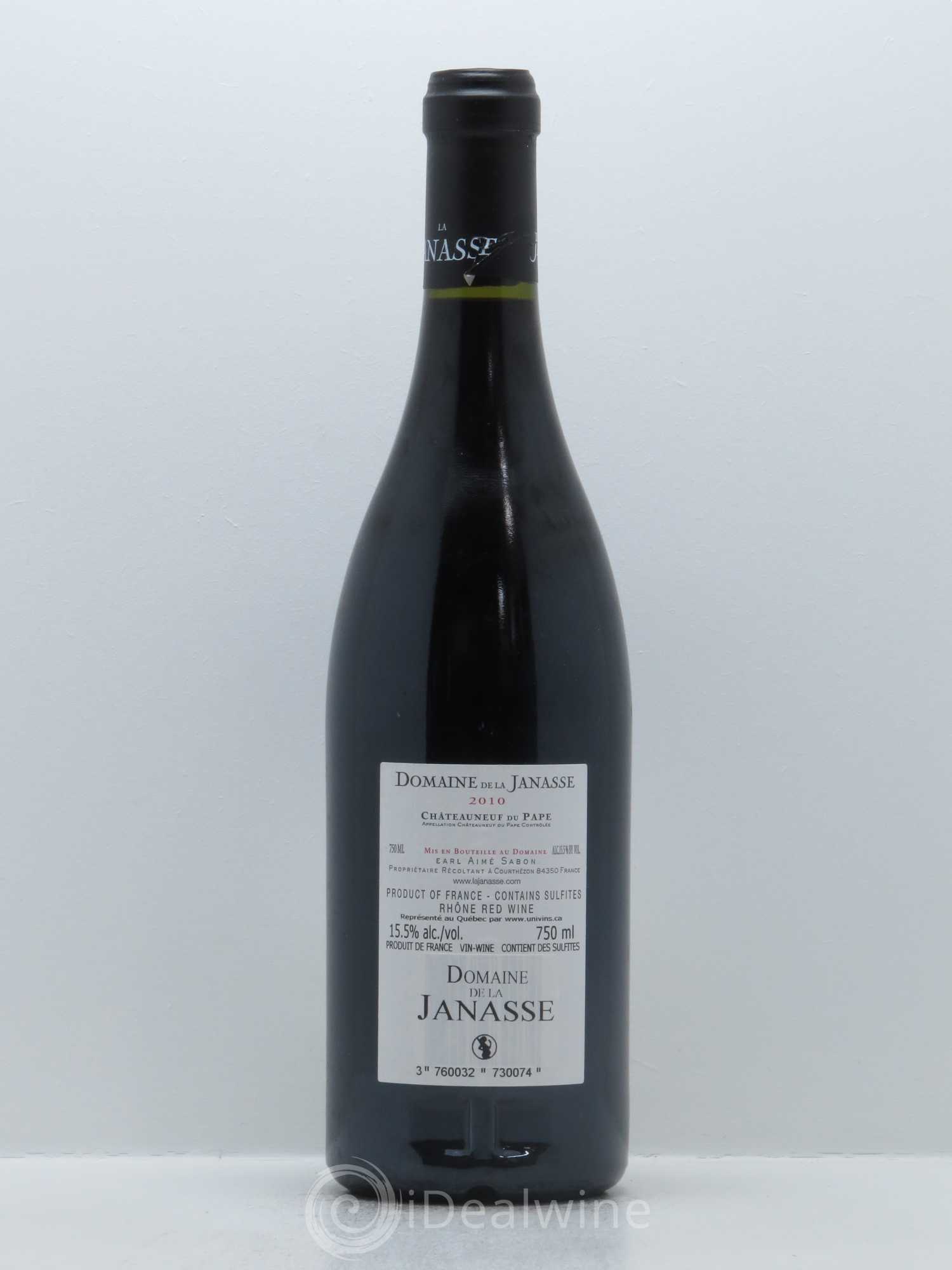 Châteauneuf-du-Pape La Janasse (Domaine de) 2010 - Lot de 1 bouteille - 1