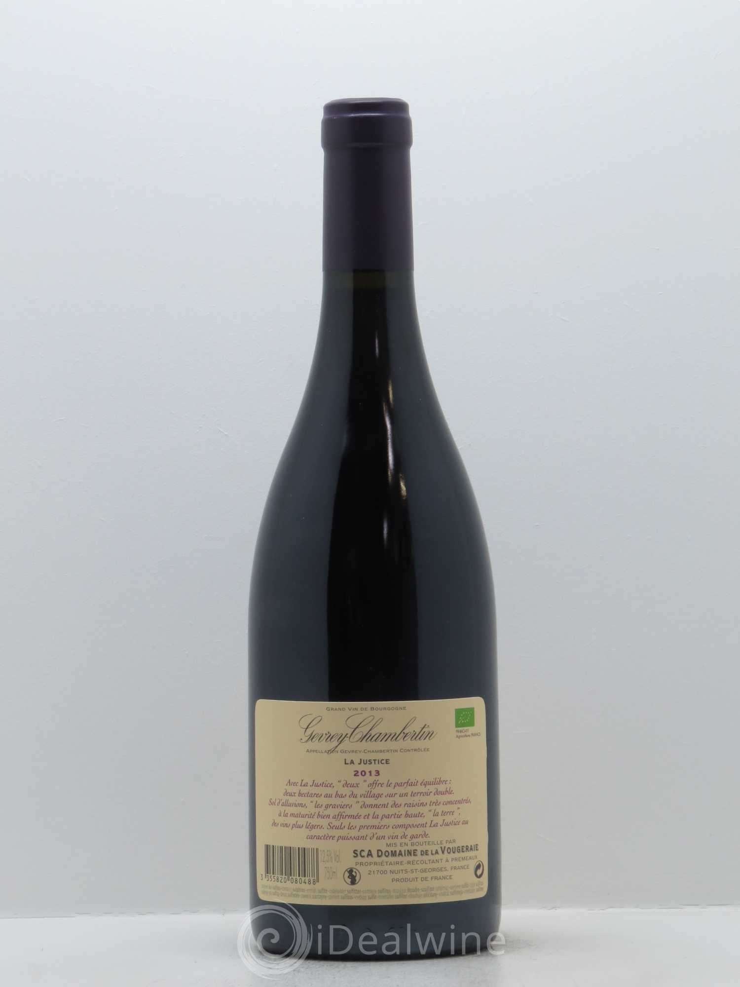 Gevrey-Chambertin La Justice La Vougeraie 2013 - Lot de 1 bouteille - 1