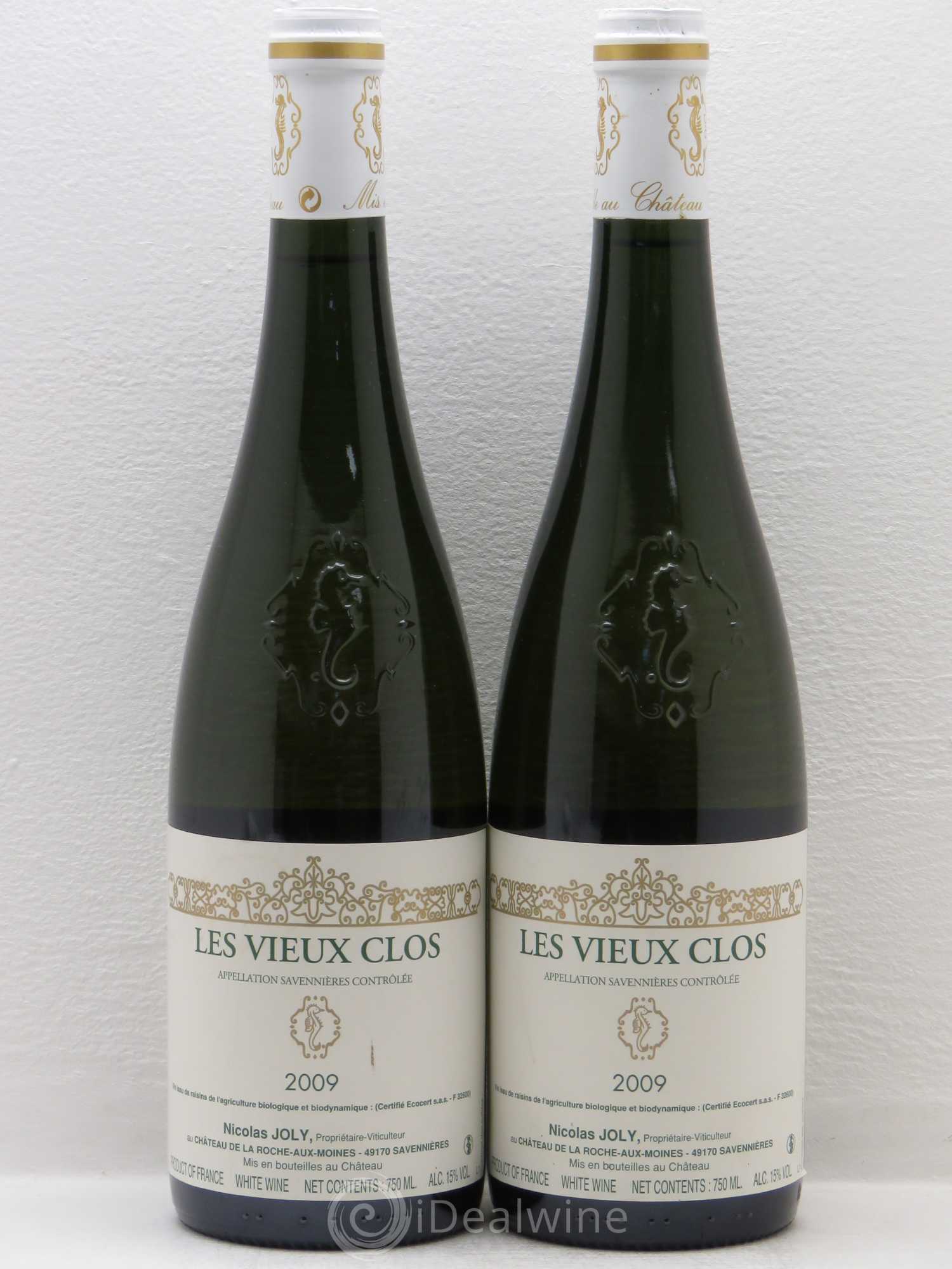 Savennières Les Vieux Clos Vignobles de la Coulée de Serrant - Nicolas Joly 2009 - Lot de 2 bouteilles - 0