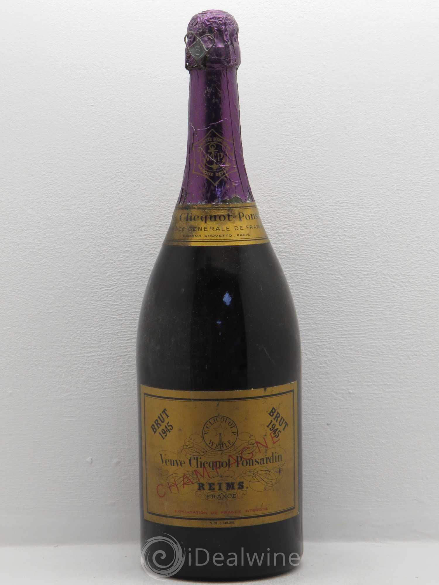 Vintage Veuve Clicquot 1945 - Lot de 1 magnum - 0