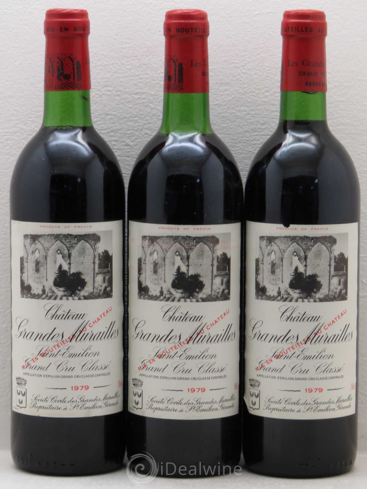 Château les Grandes Murailles Grand Cru Classé 1979 - Lot de 3 bouteilles - 0