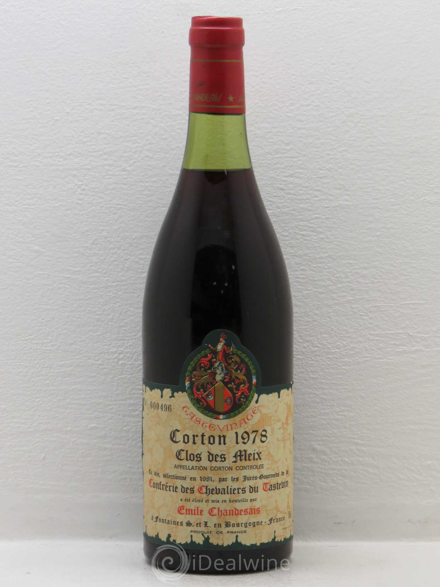 Corton Grand Cru Clos Des Meix Chandesais Tastevinage 1978 - Posten von 1 Flasche - 0