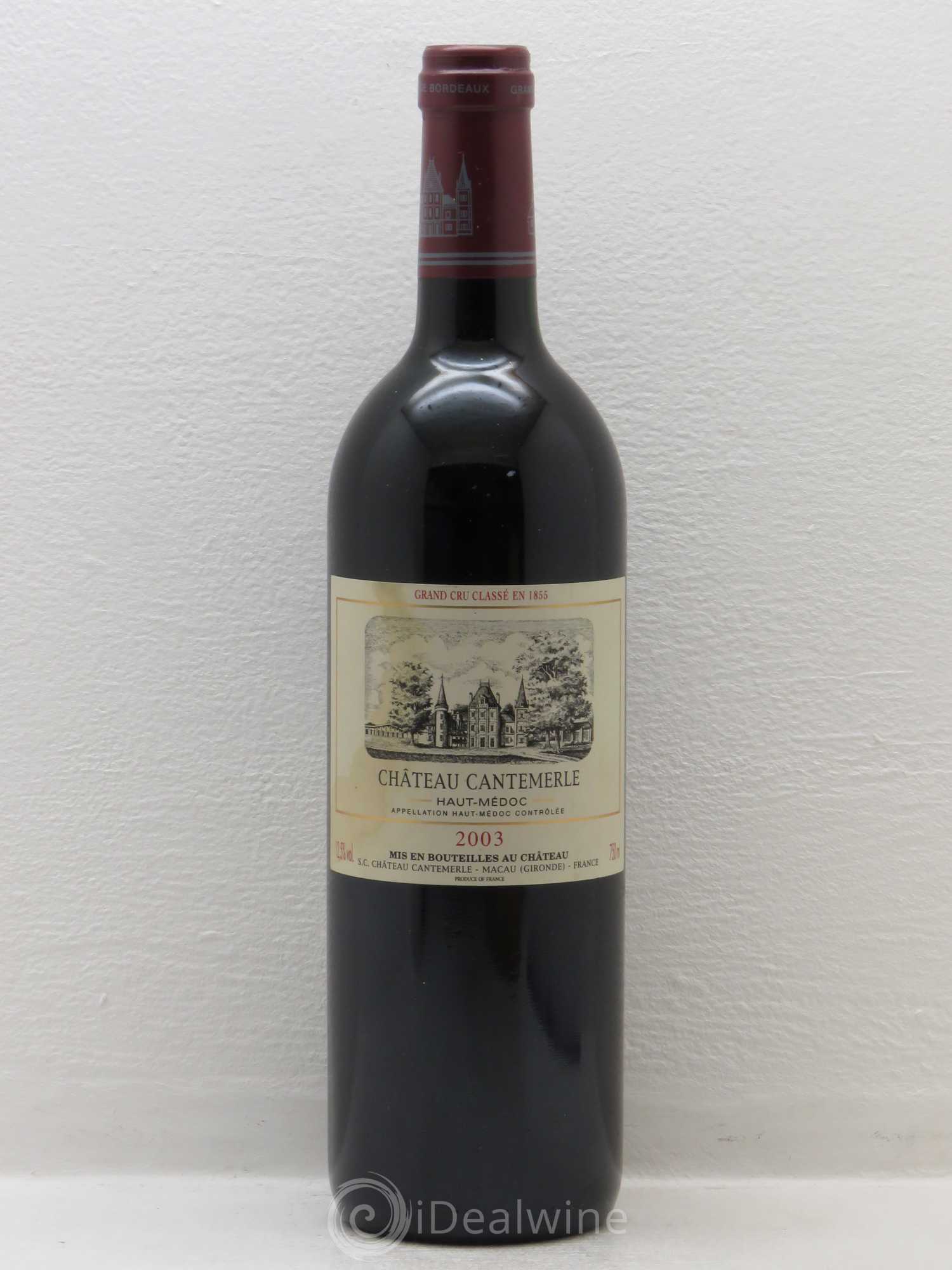 Château Cantemerle 5ème Grand Cru Classé 2003 - Lot de 1 bouteille - 0