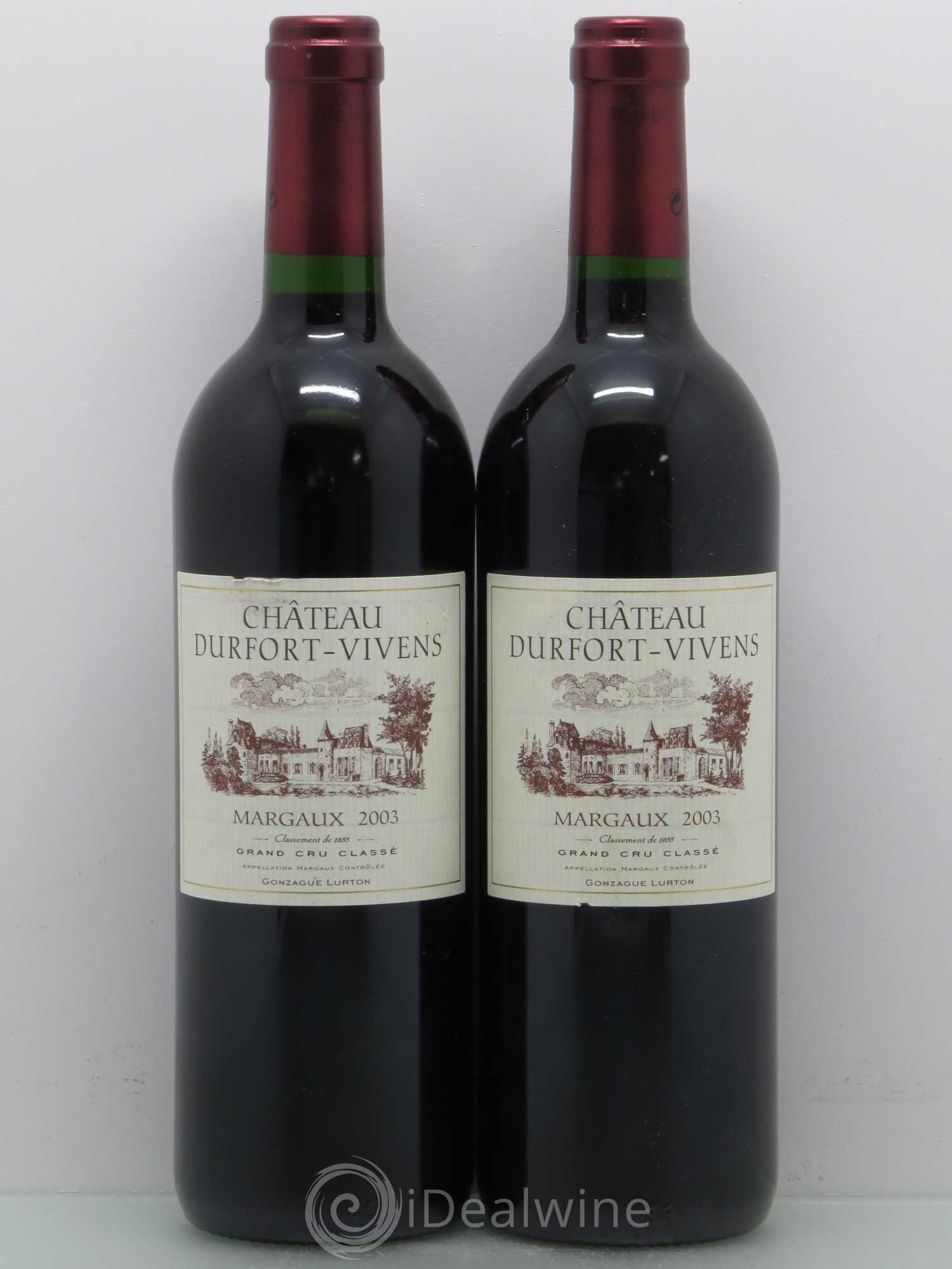 Château Durfort Vivens 2ème Grand Cru Classé (sans prix de réserve) 2003 - Lot de 2 bouteilles - 0
