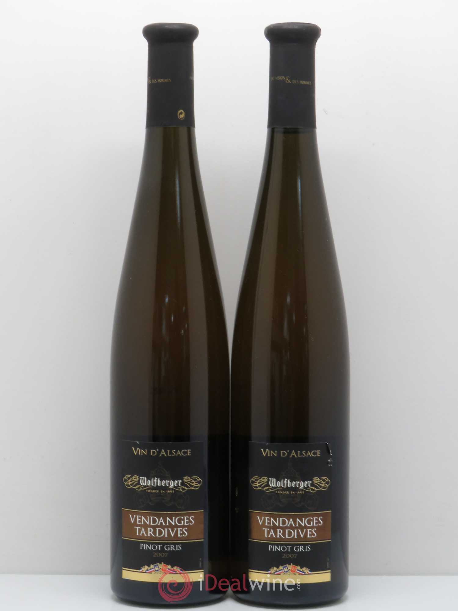 Pinot Gris Vendanges Tardives Wolfberger (sans prix de réserve) 2007 - Posten von 2 Flaschen - 0