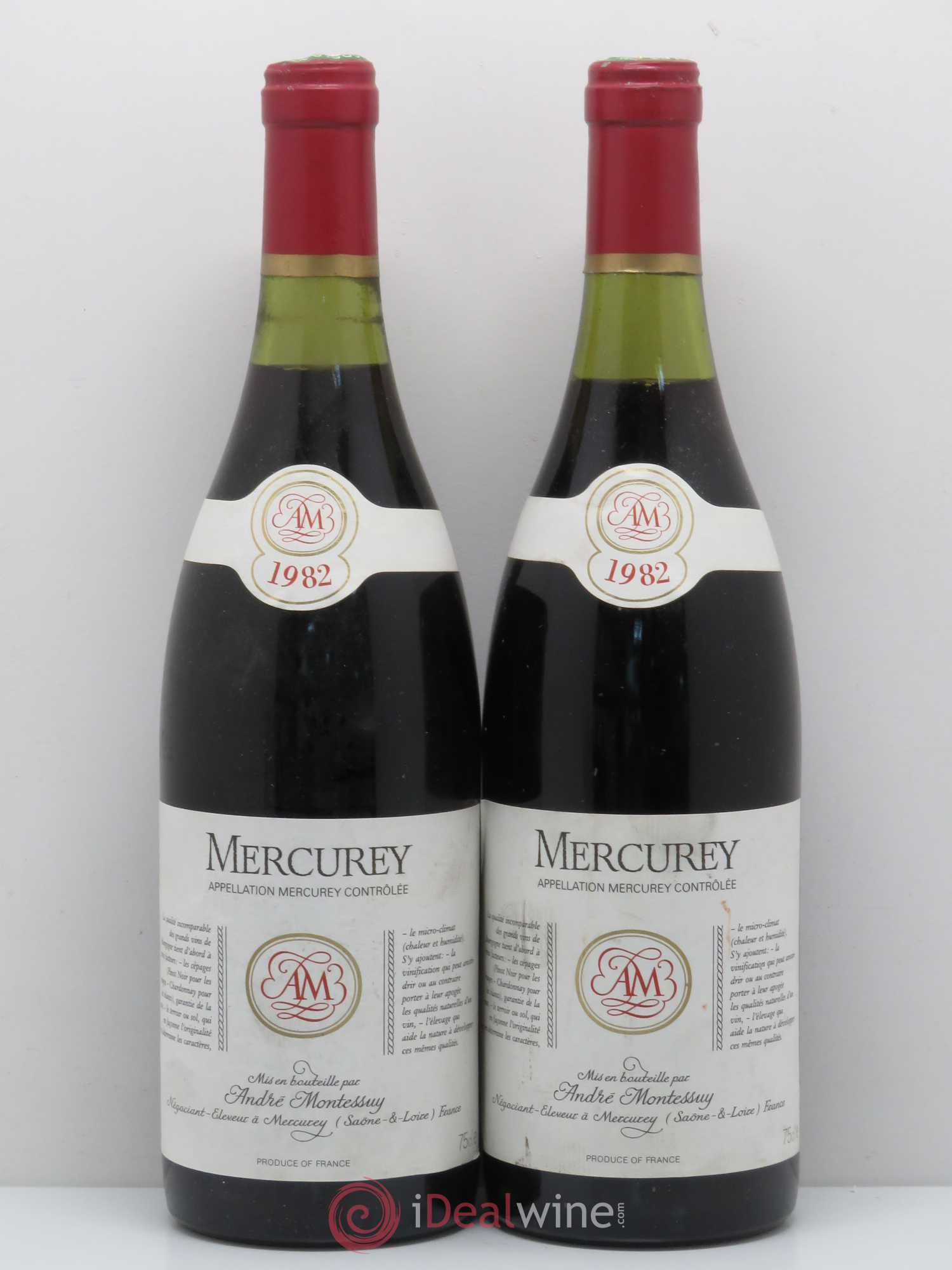 Mercurey André Montessuy 1982 - Lot de 2 bouteilles - 0