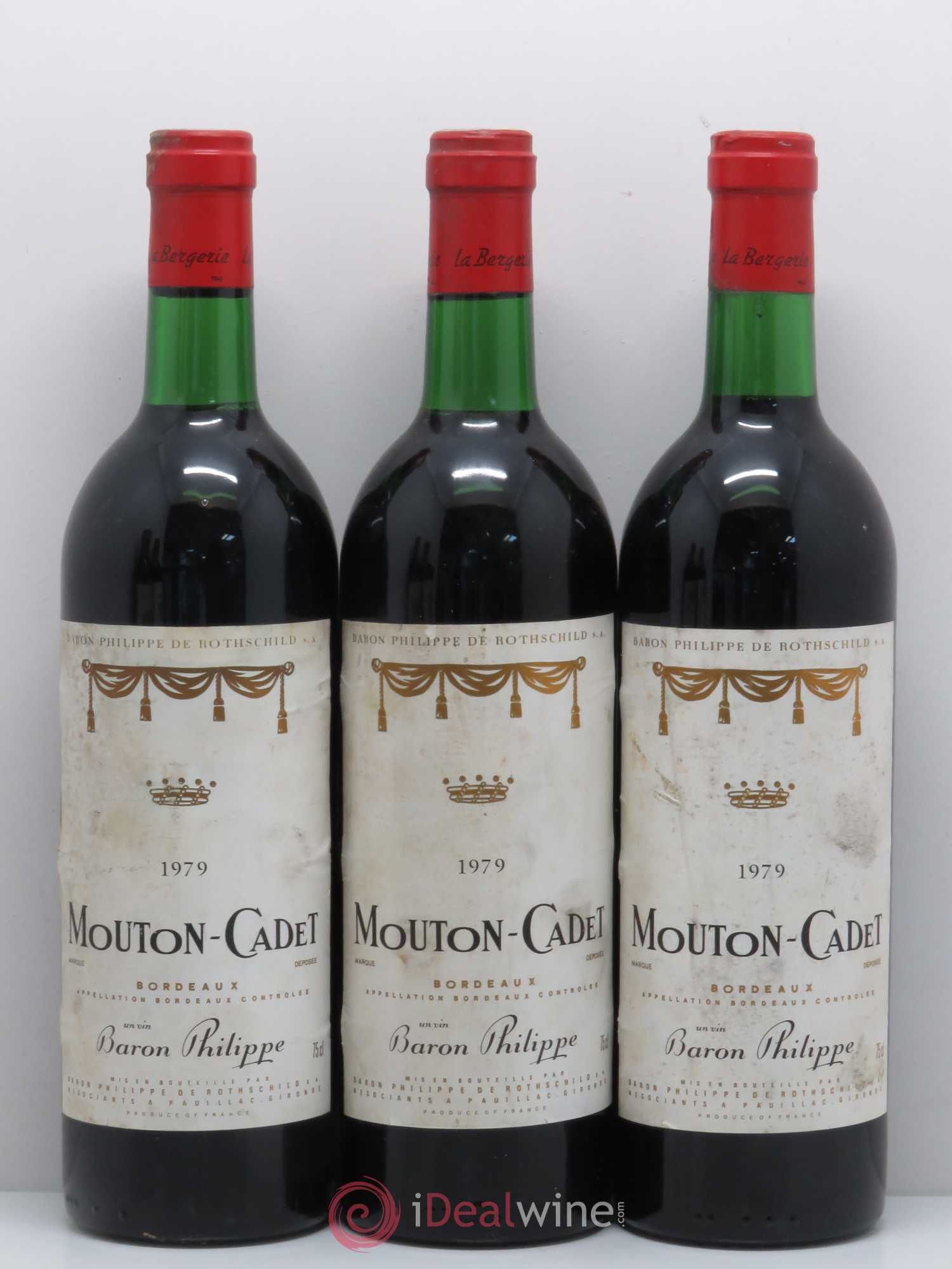 Château Mouton Cadet 1979 - Lot de 3 bouteilles - 0