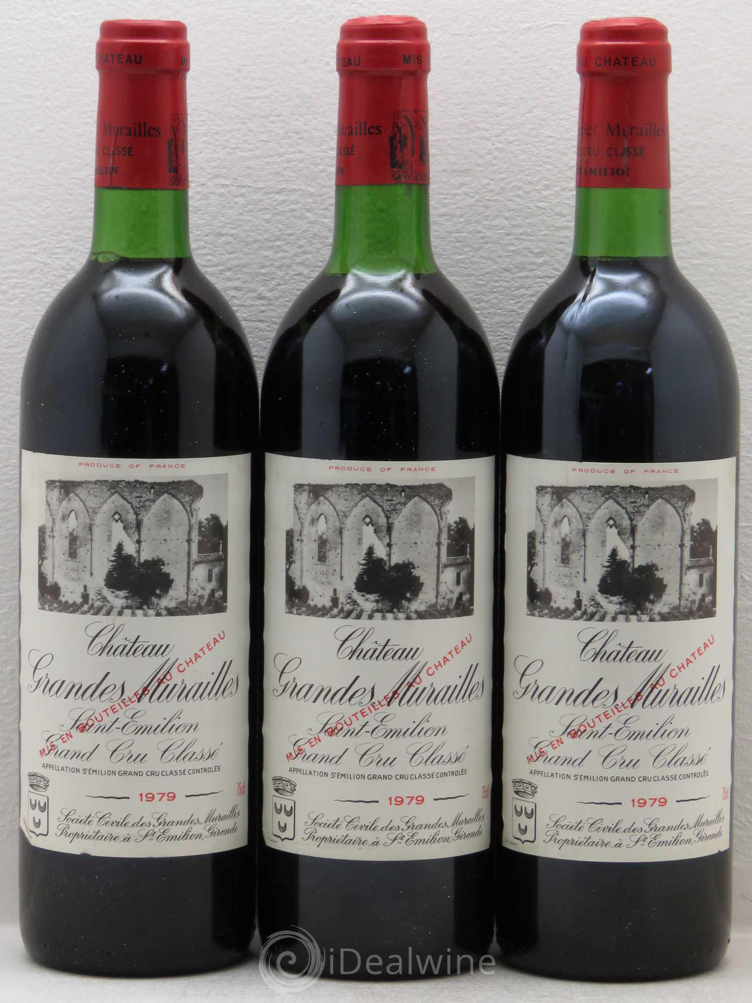 Château les Grandes Murailles Grand Cru Classé 1979 - Lot de 3 bouteilles - 0