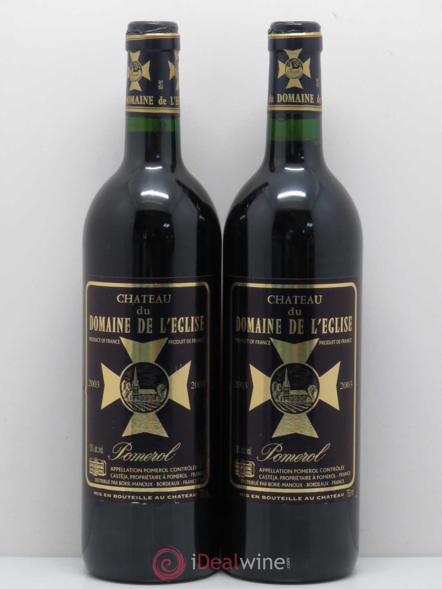 Château du Domaine de l'Église 2003 - Lot de 2 bouteilles - 0