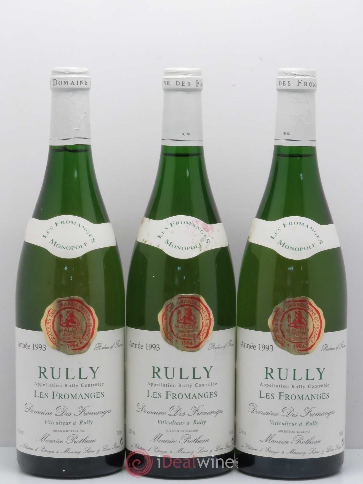 Rully Les Fromanges Maurice Protheau (sans prix de réserve) 1993 - Lotto di 3 bottiglie - 0