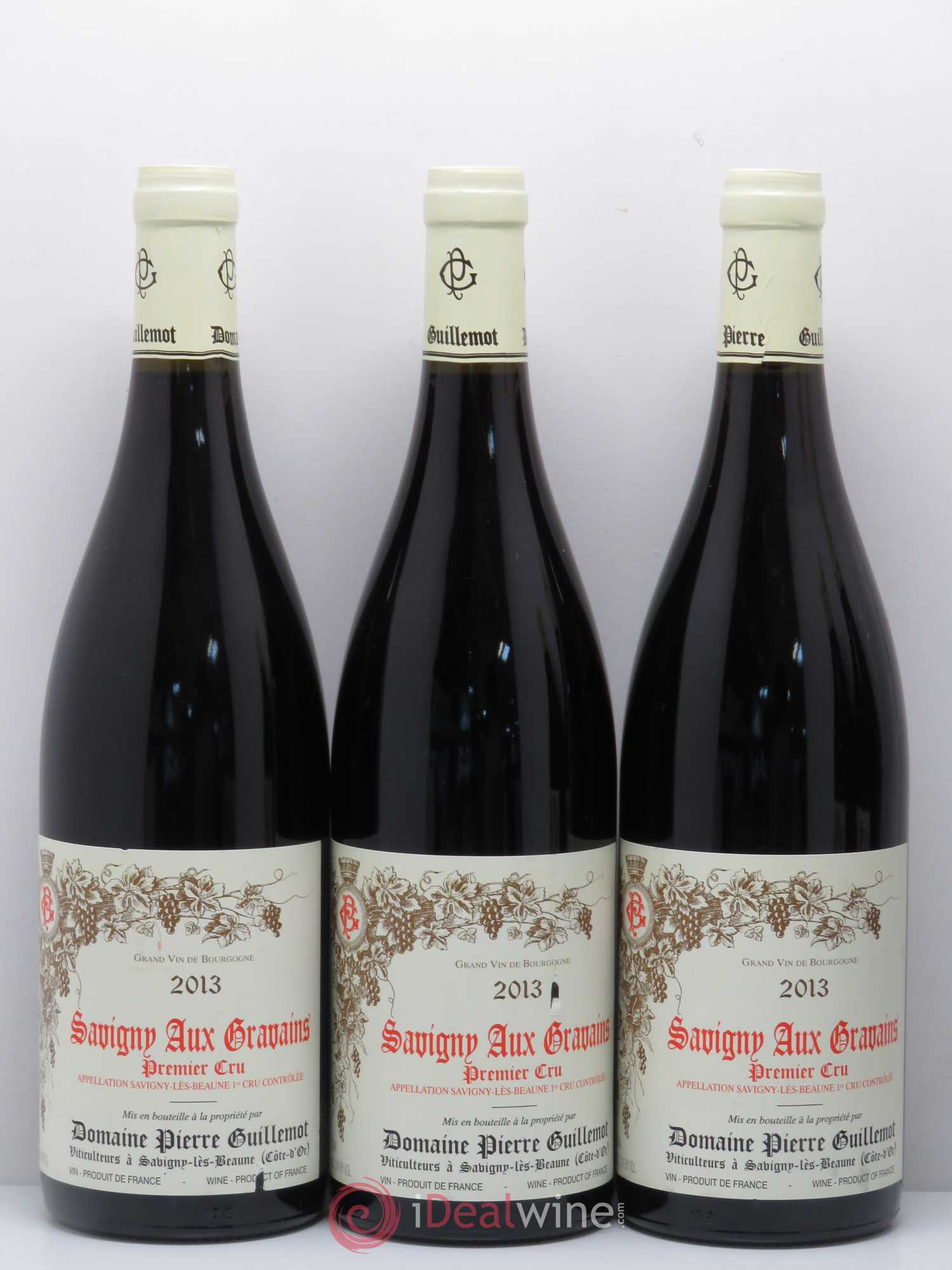 Savigny-lès-Beaune Aux Gravains Domaine Pierre Guillemot 2013 - Posten von 5 Flaschen - 1