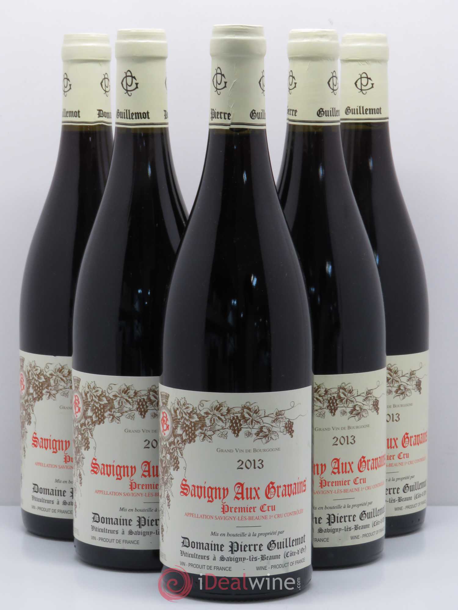 Savigny-lès-Beaune Aux Gravains Domaine Pierre Guillemot 2013 - Posten von 5 Flaschen - 0