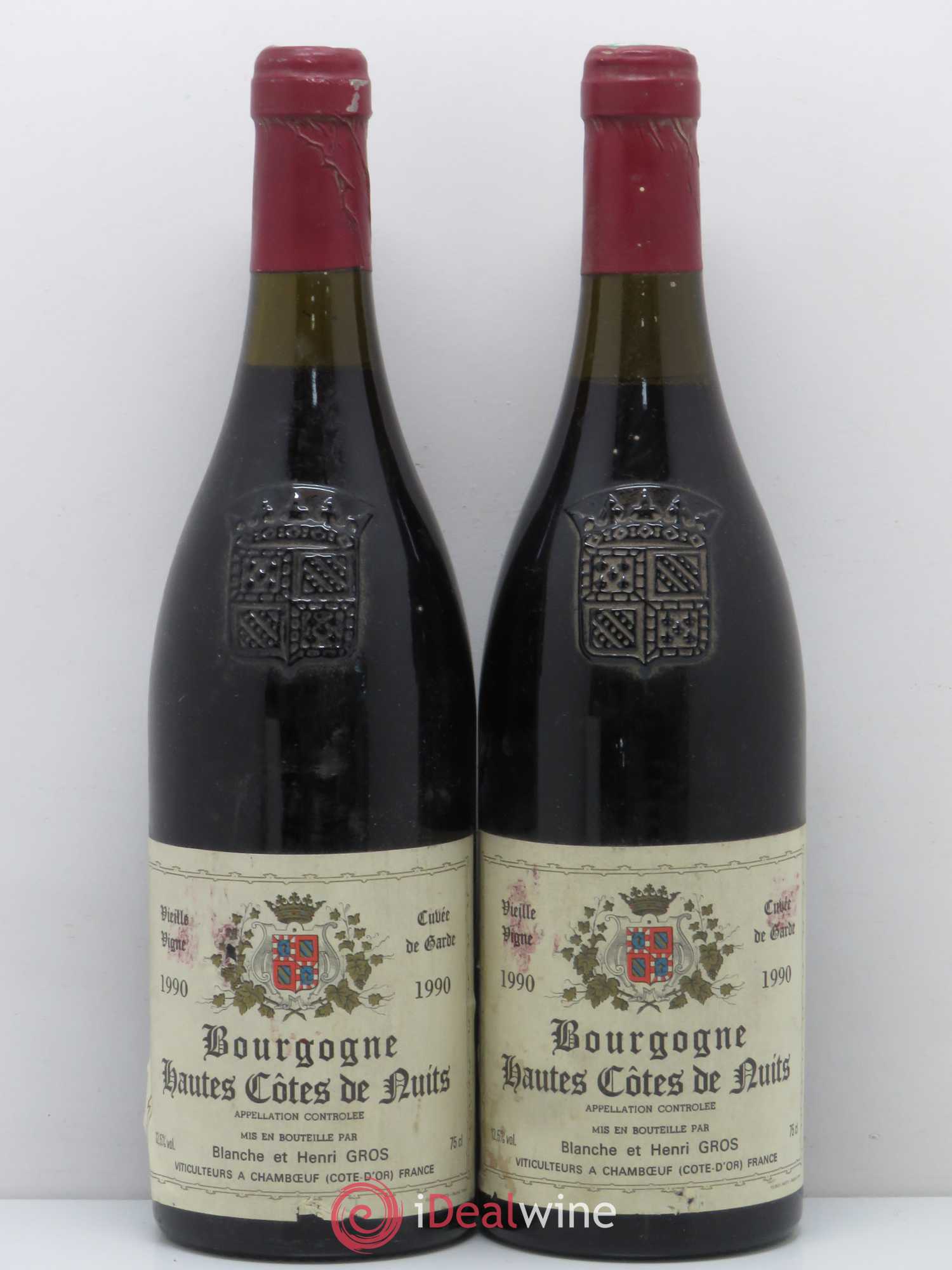 Hautes-Côtes de Nuits Blanche et Henri Gros (sans prix de réserve) 1990 - Lot de 2 bouteilles - 0