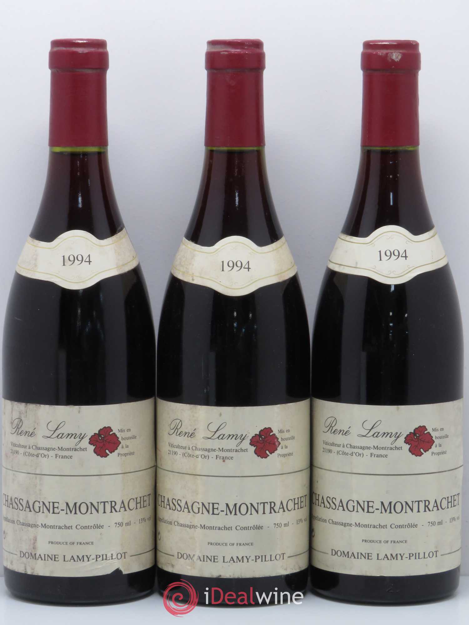 Chassagne-Montrachet Domaine Lamy Pillot 1994 - Lot de 3 bouteilles - 0