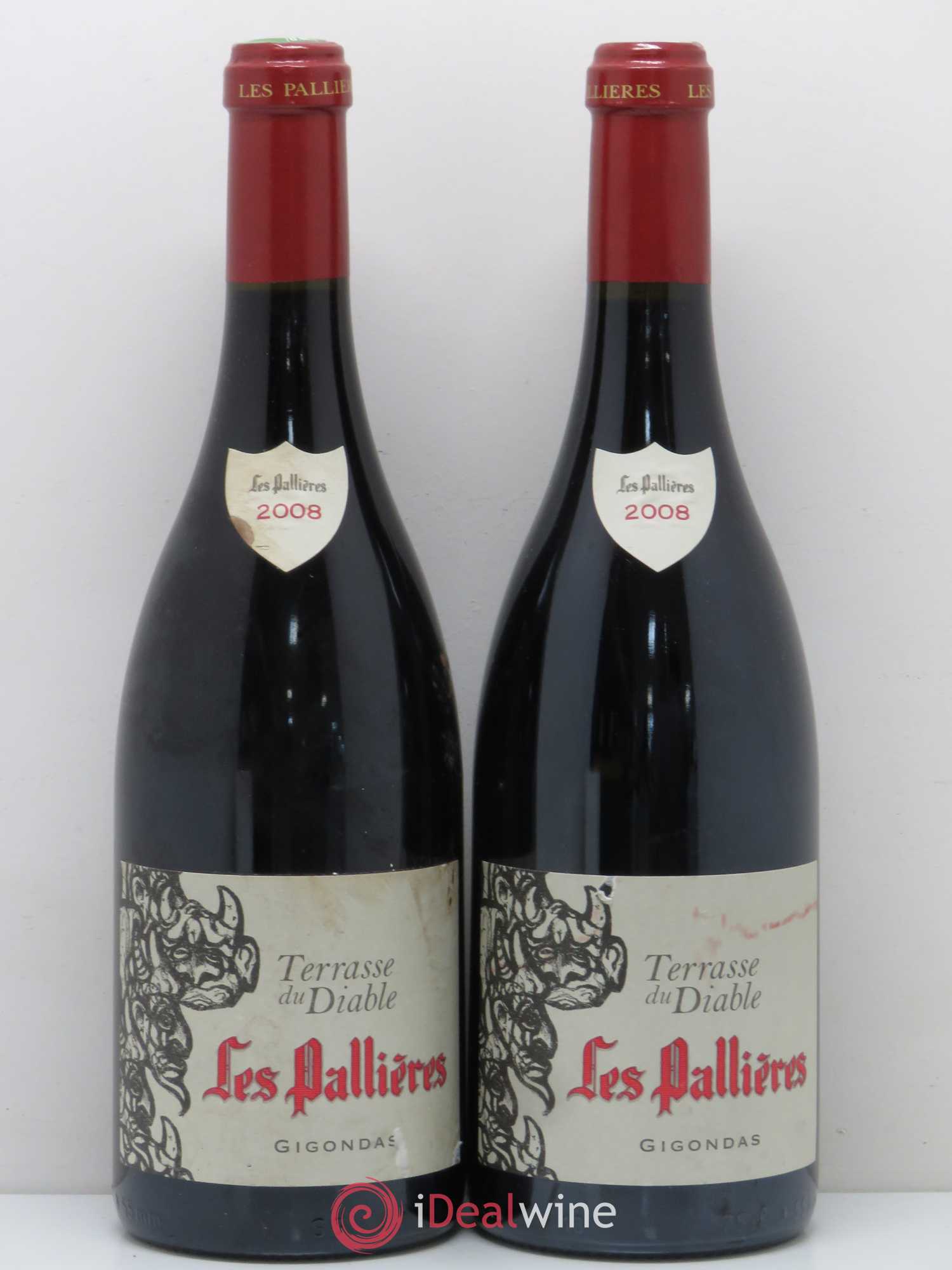 Gigondas Les Pallieres Terrasses du Diable Brunier (sans prix de réserve) 2008 - Posten von 2 Flaschen - 0