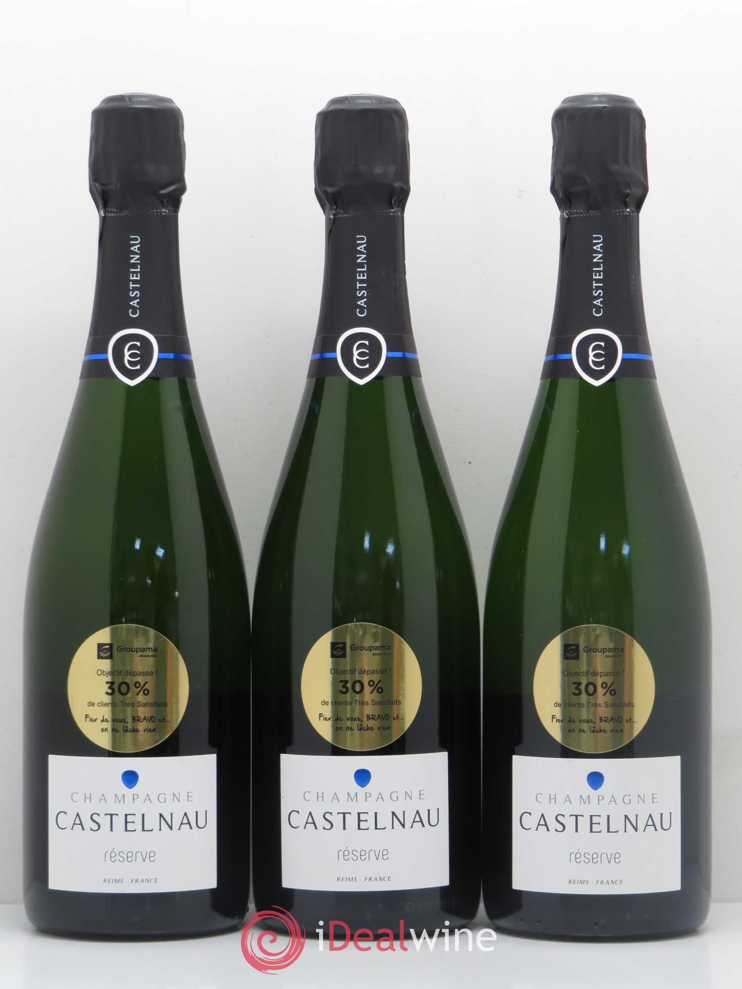 Champagne Castelnau Réserve - Posten von 3 Flaschen - 0