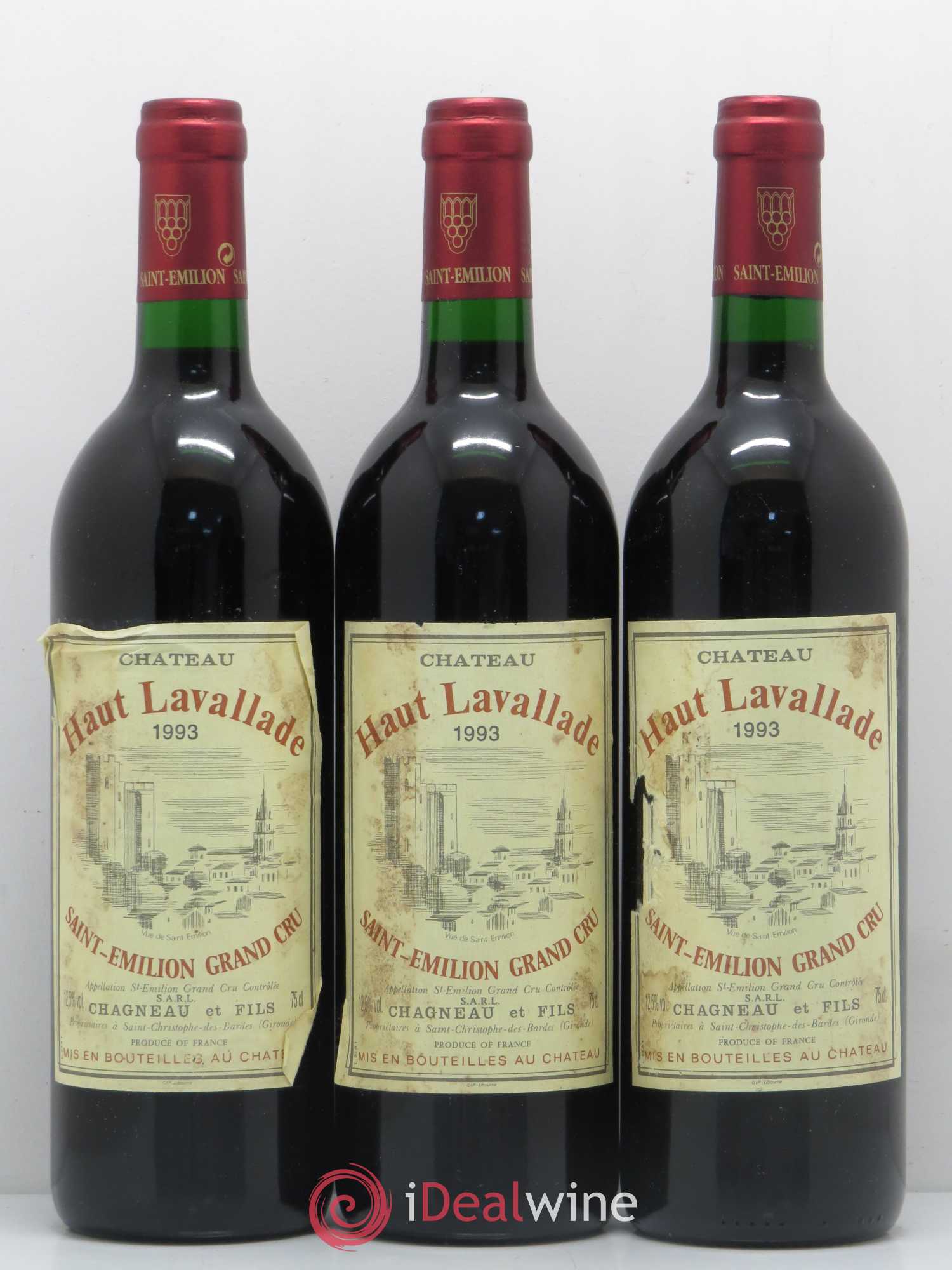 Saint-Émilion Grand Cru Château Haut Lavallade (sans prix de réserve) 1993 - Posten von 3 Flaschen - 0