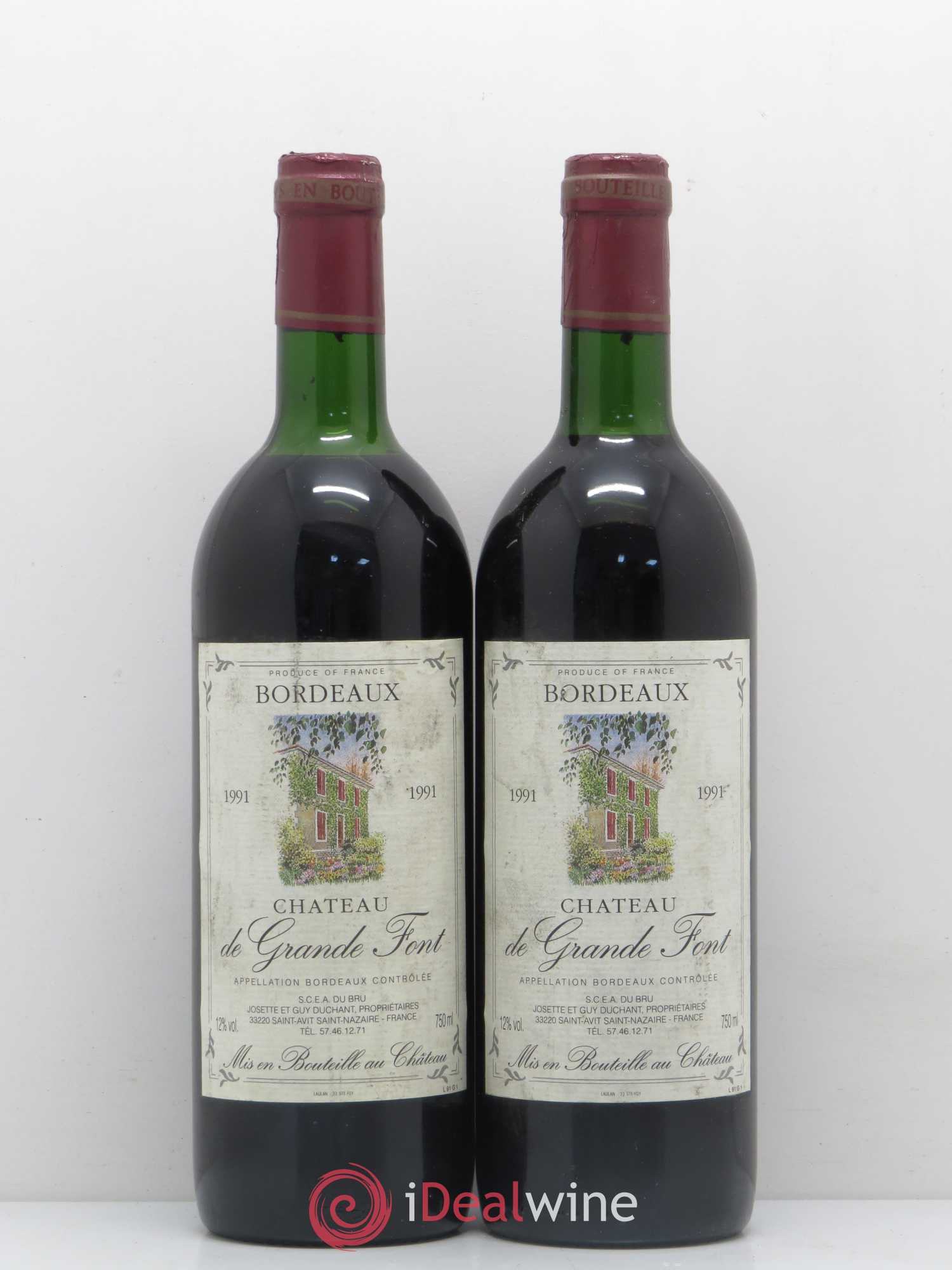 Bordeaux Château de Grande Font (sans prix de réserve) 1991 - Posten von 2 Flaschen - 0