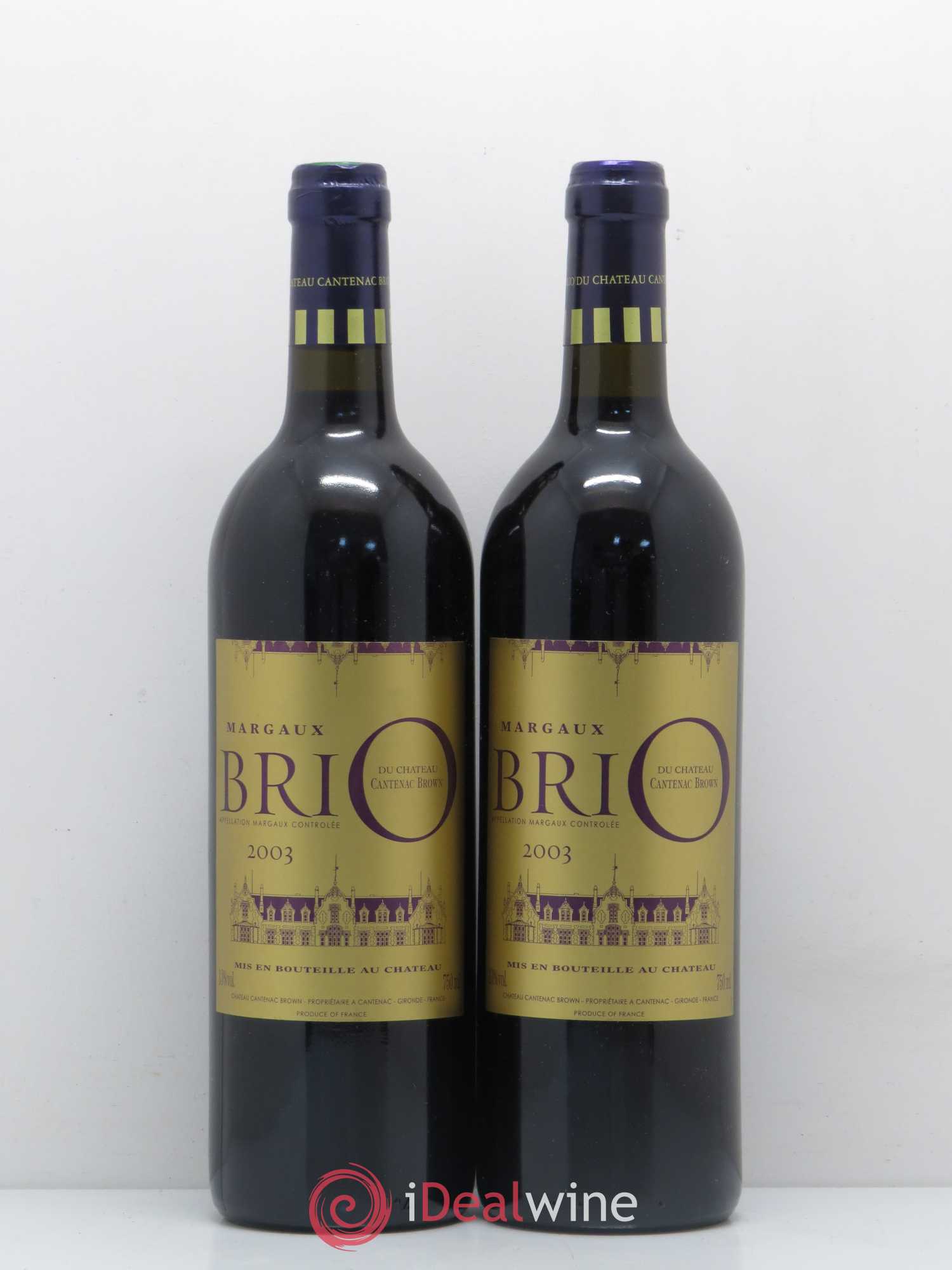 Bordeaux Margaux Brio de Cantenac Brown (sans prix de réserve) 2003 - Posten von 2 Flaschen - 0