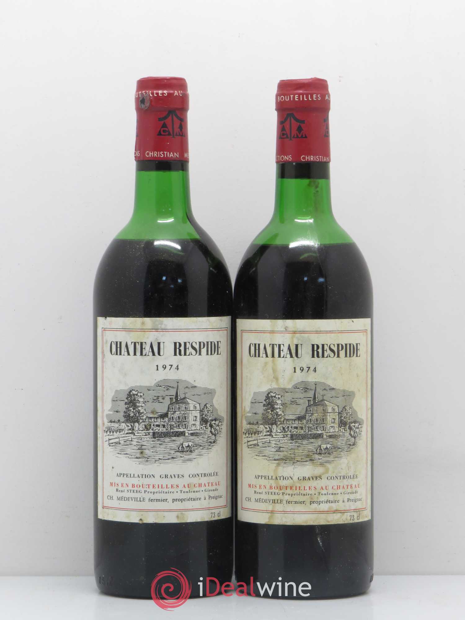 Graves Château Respide (sans prix de réserve) 1974 - Posten von 2 Flaschen - 0