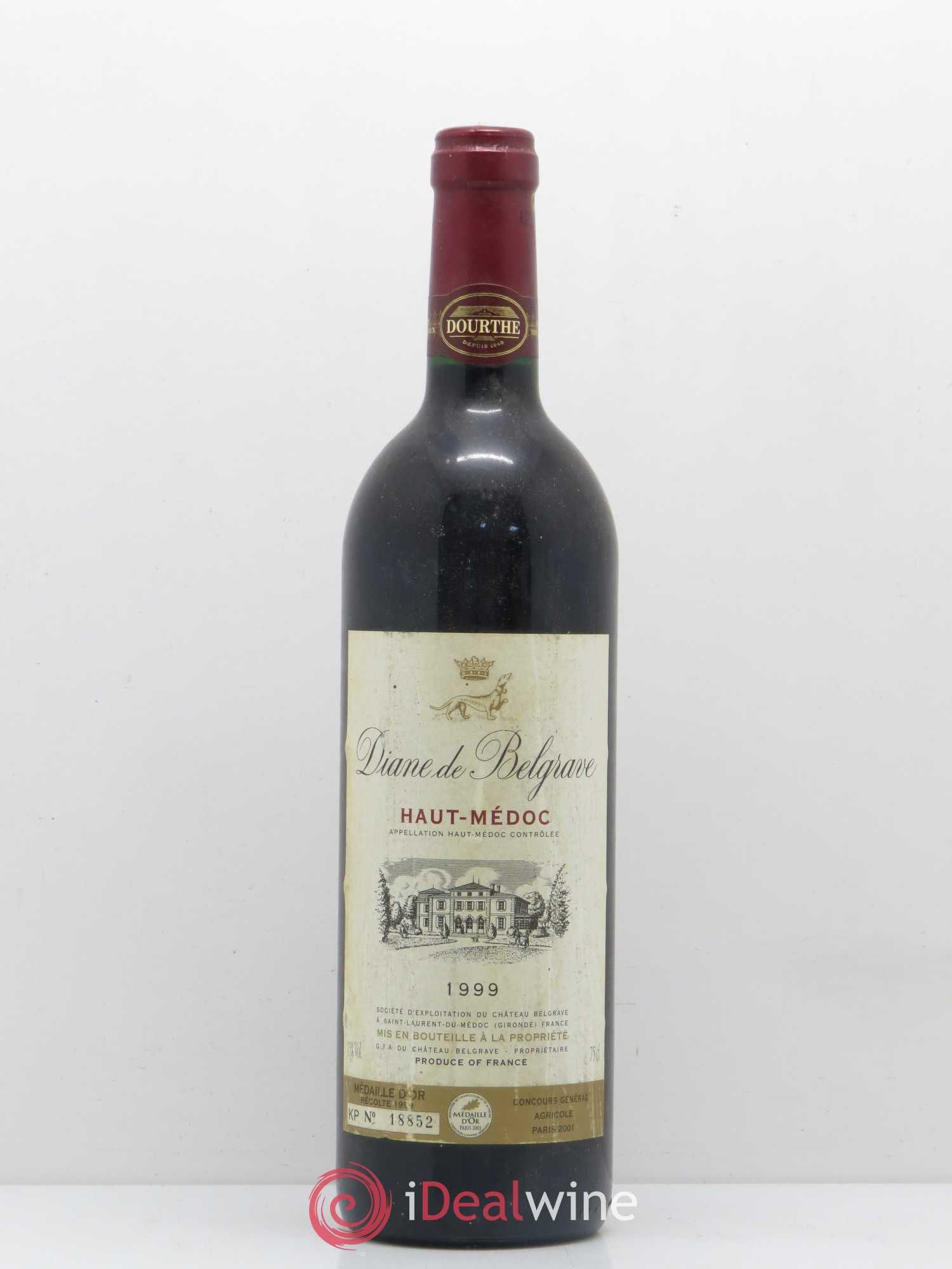 Haut Médoc Diane De Belgrave (sans prix de réserve) 1999 - Posten von 1 Flasche - 0