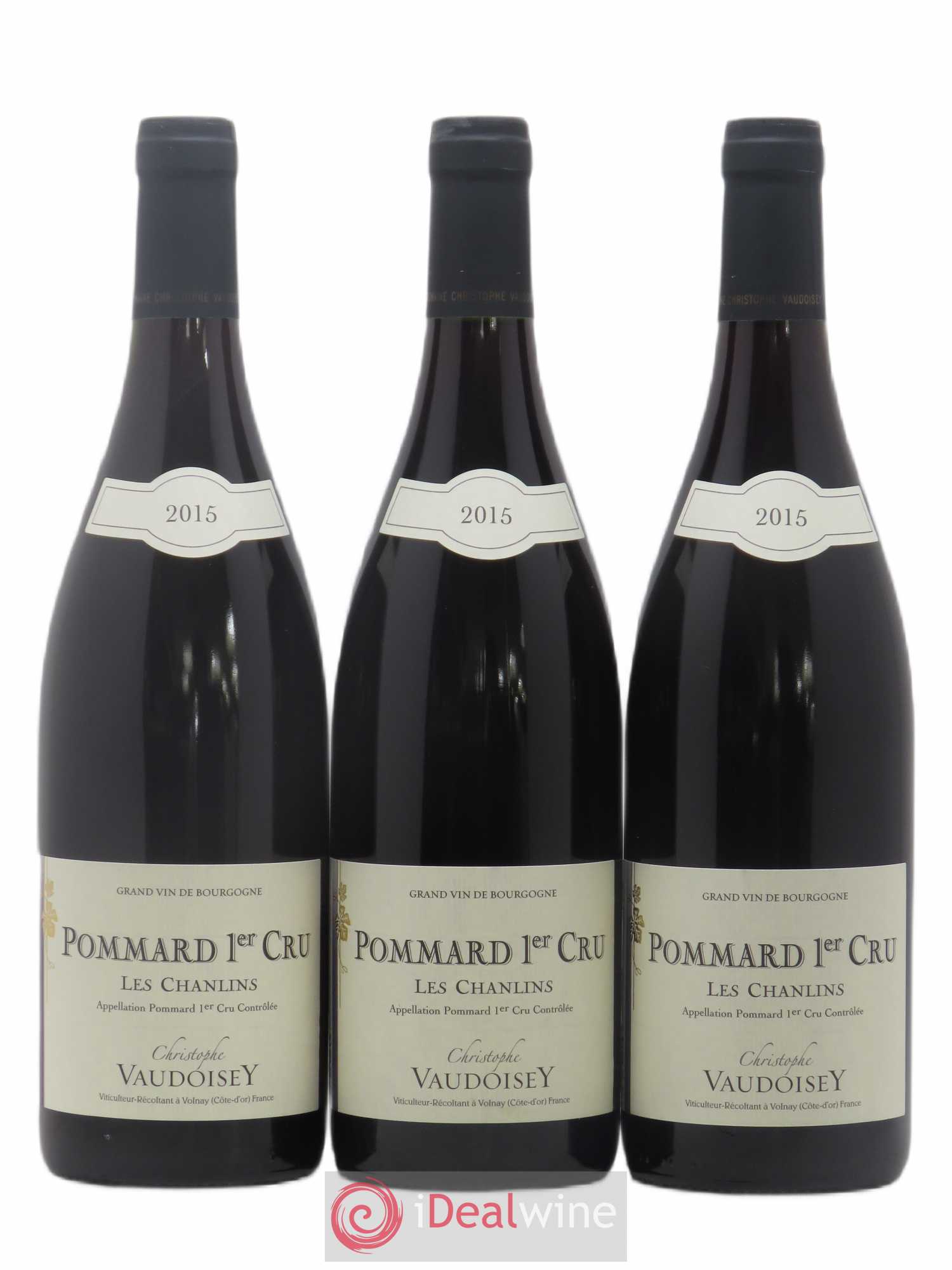 Pommard 1er Cru Les Chanlins Christophe Vaudoisey 2015 - Lot de 3 bouteilles - 0