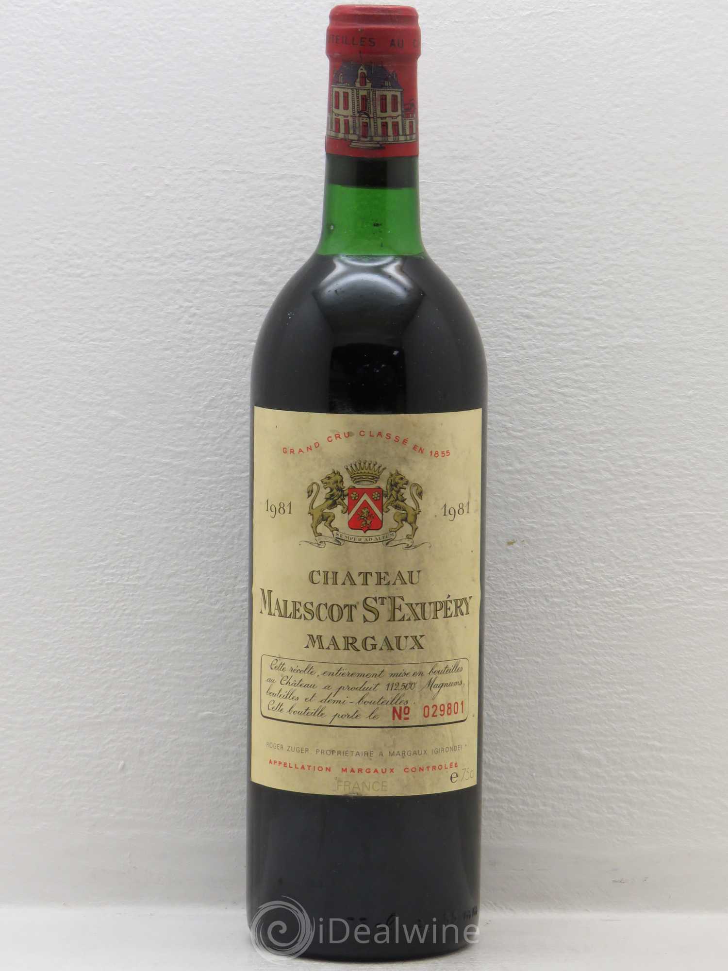 Château Malescot Saint-Exupéry 3ème Grand Cru Classé 1981 - Lot de 1 bouteille - 0