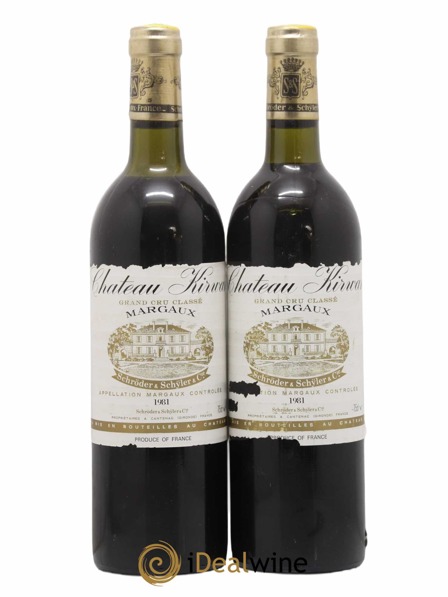 Château Kirwan 3ème Grand Cru Classé 1981 - Lot de 2 bouteilles - 0